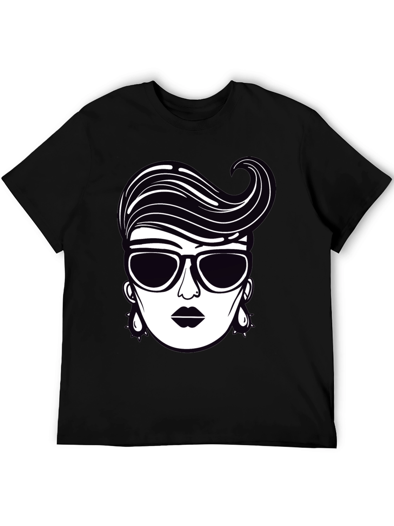 Retro Style Graphic Tee - Chic Woman Design