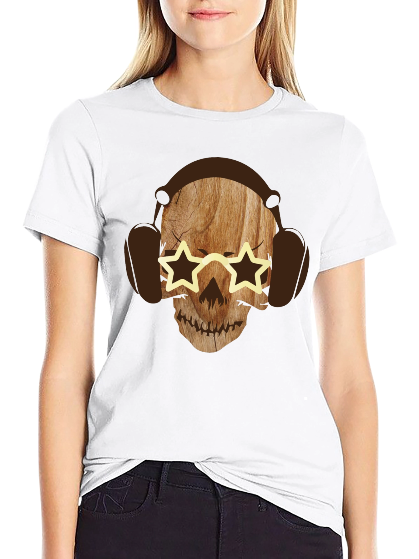 Skull with Headphones Graphic Tee