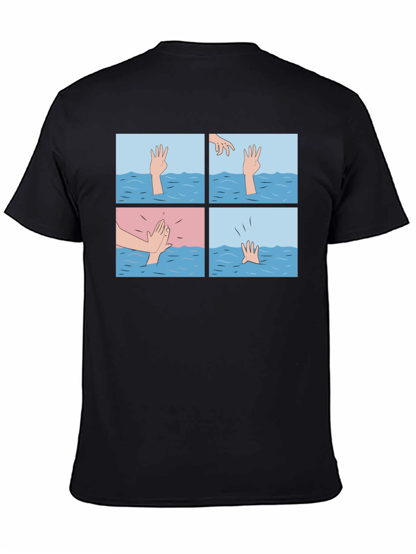Comic Strip Graphic T-Shirt - Drowning Meme