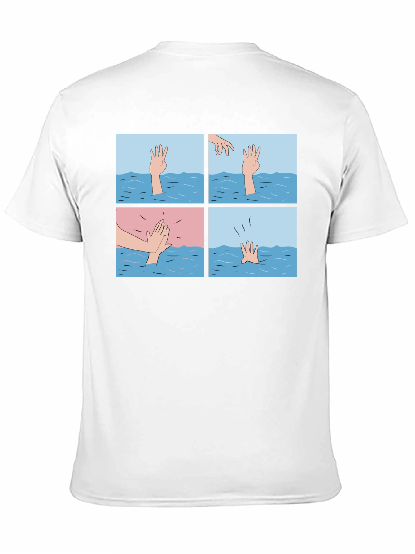 Comic Strip Graphic T-Shirt - Drowning Meme