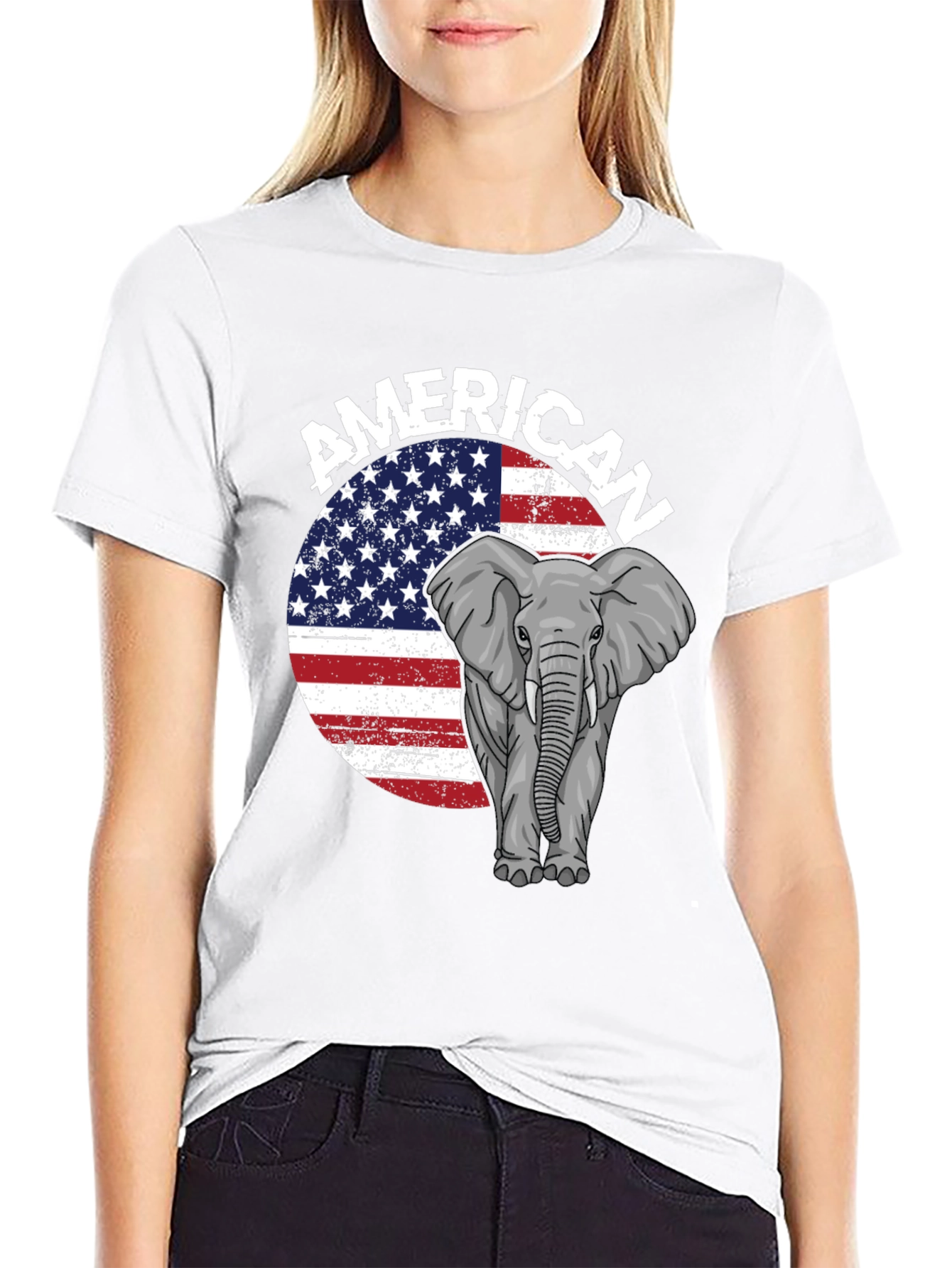 American Elephant Graphic T-Shirt