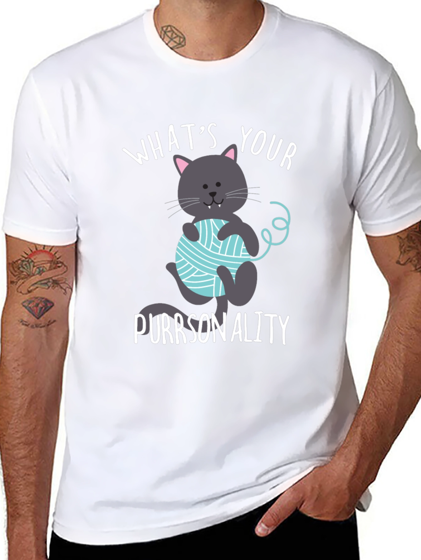 Funny Cat Purrsonality T-Shirt - Novelty Tee