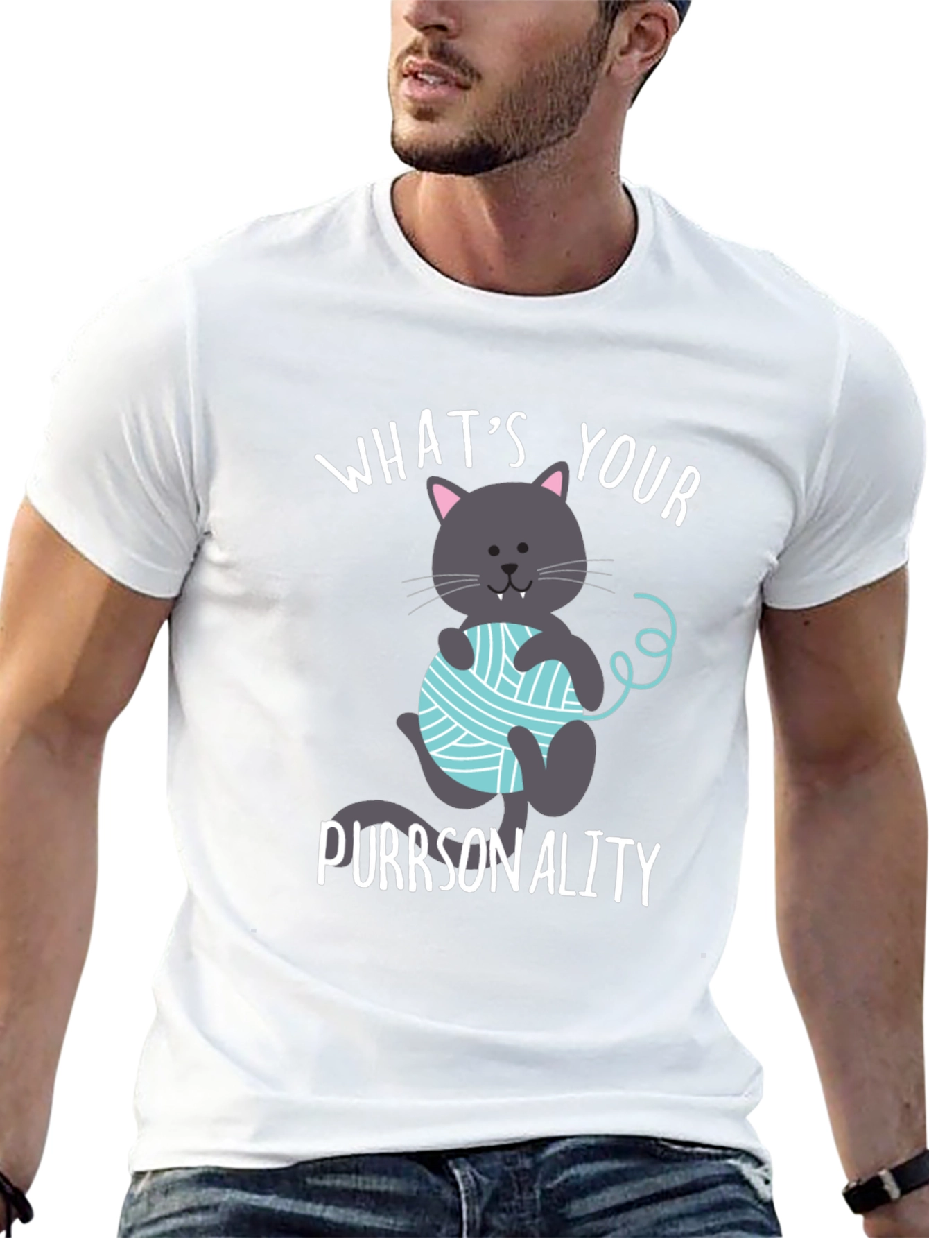 Funny Cat Purrsonality T-Shirt - Novelty Tee