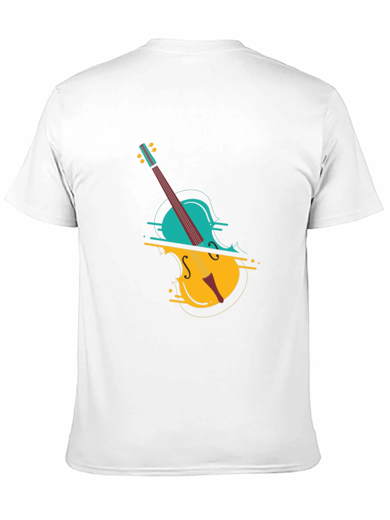 Abstract Cello Graphic Tee - Modern Musical Style