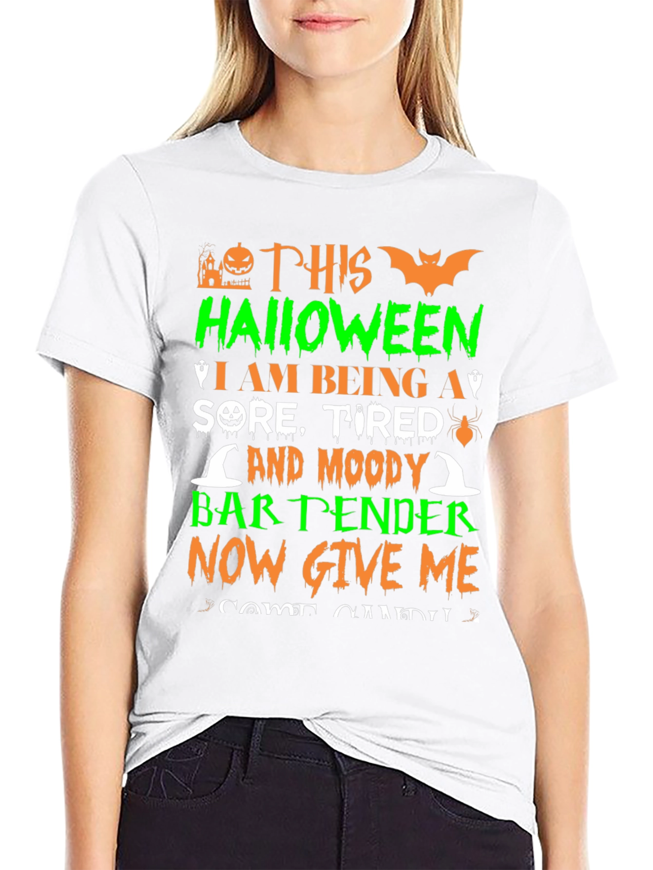 Halloween Bartender T-Shirt - Sore Tired & Moody