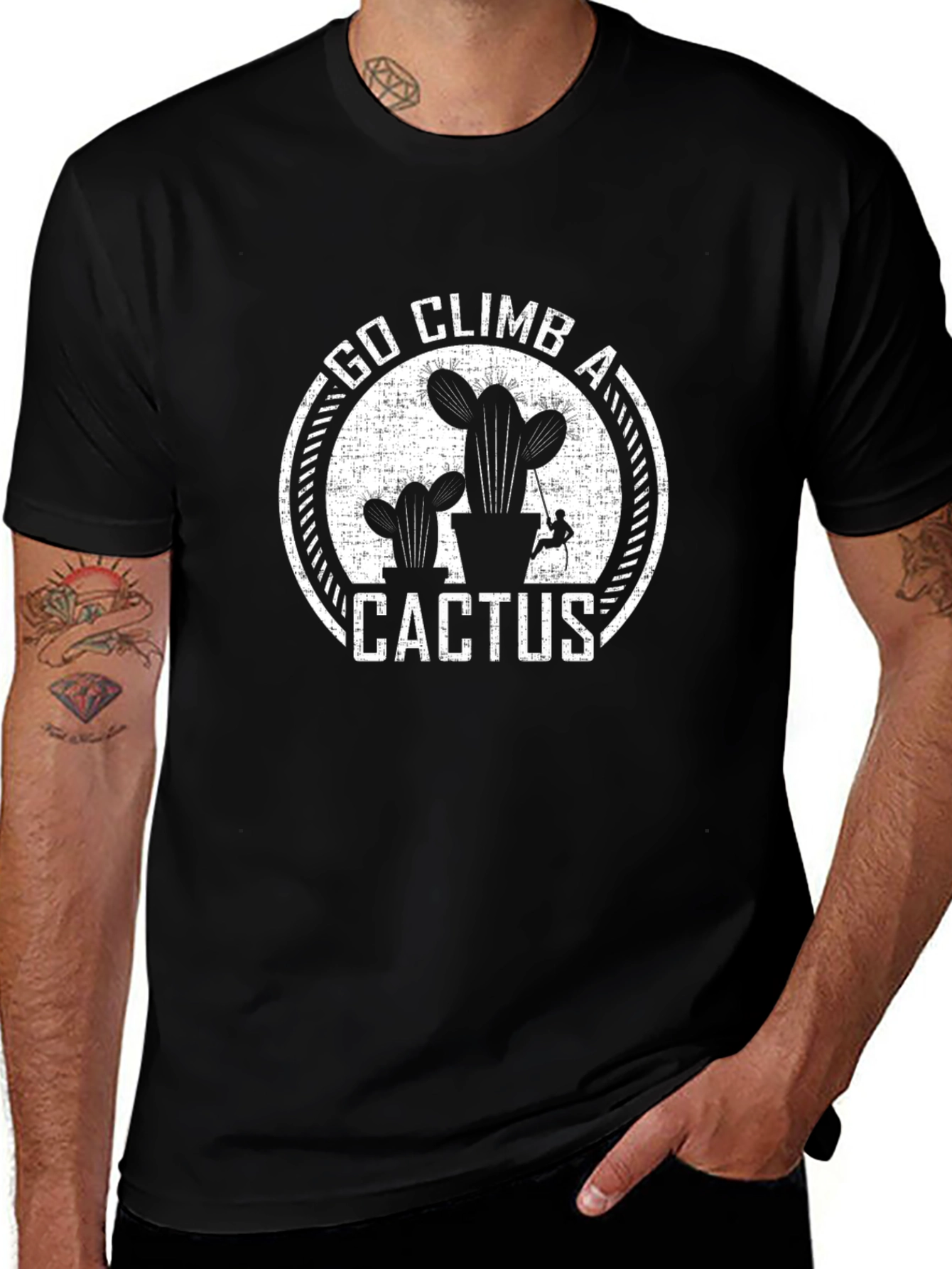 Go Climb a Cactus T-Shirt - Black