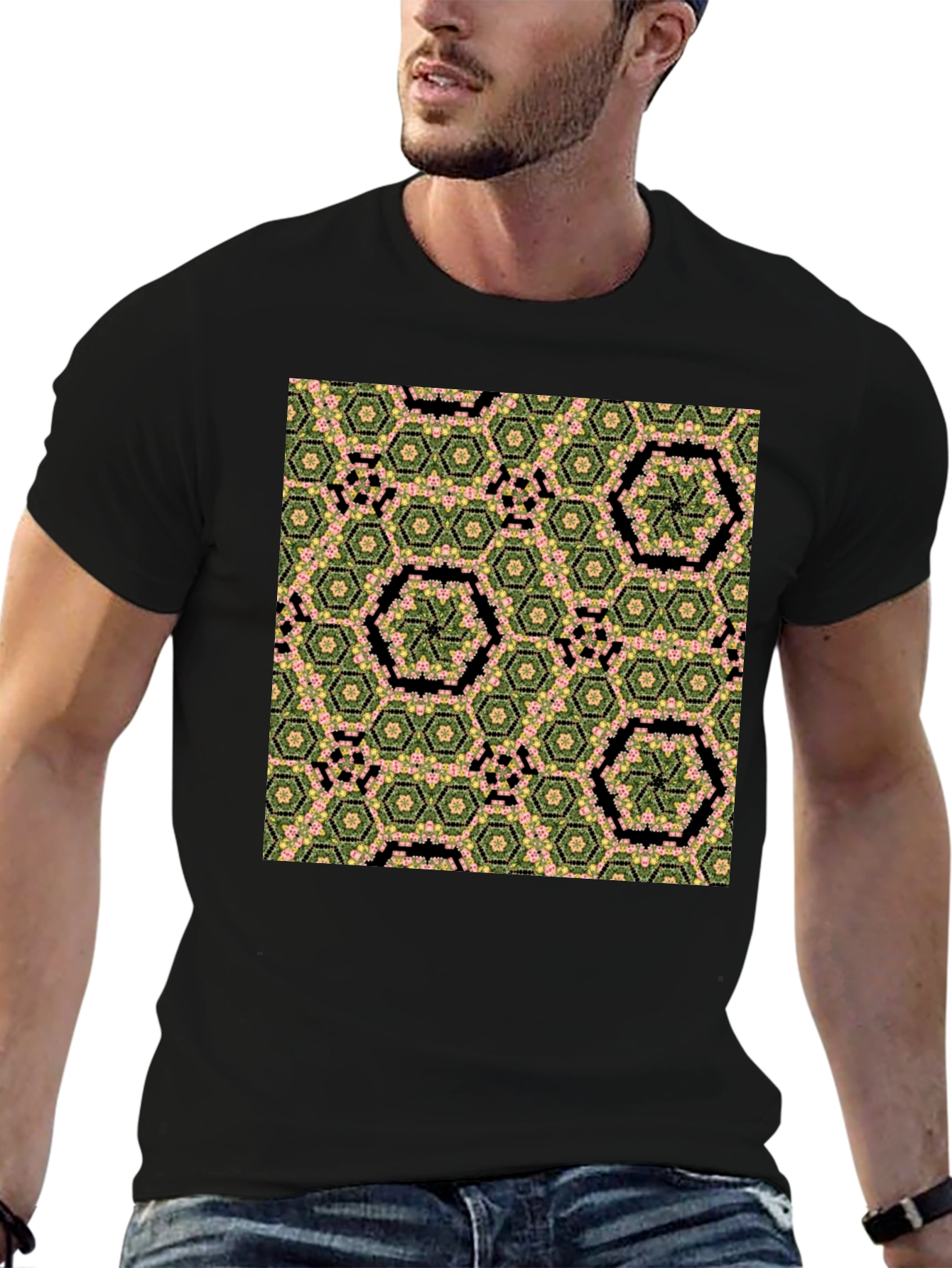 Hexagon Flower Pattern T-Shirt