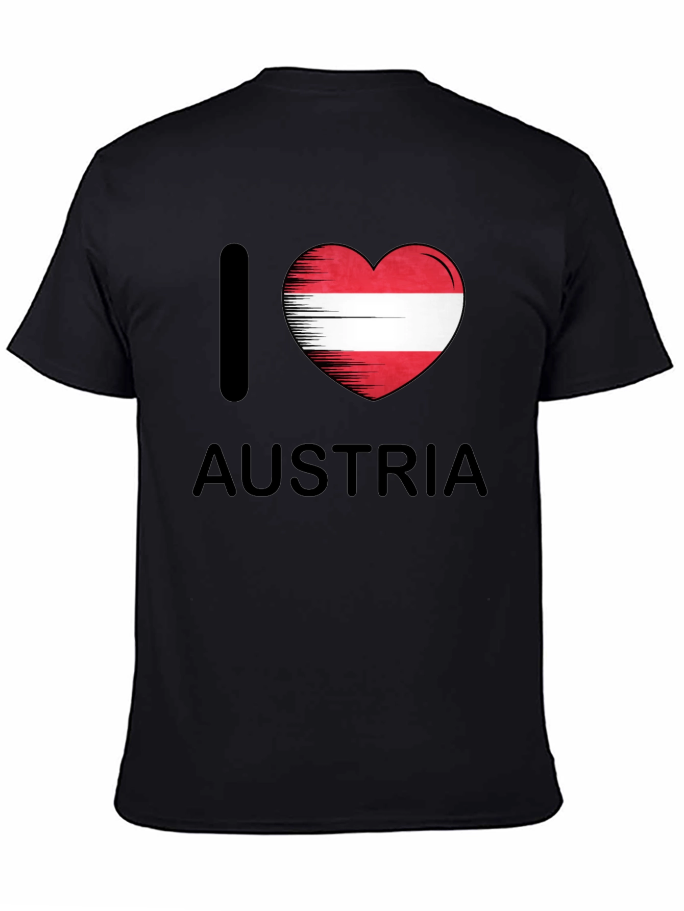 I Heart Austria T-Shirt - Black Cotton Tee