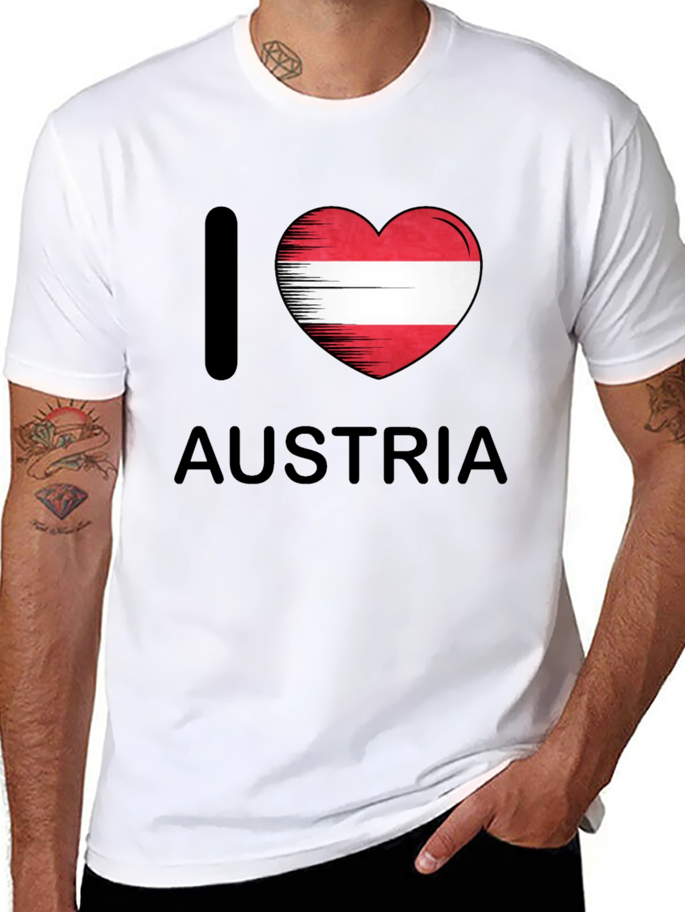 I Heart Austria T-Shirt - Black Cotton Tee