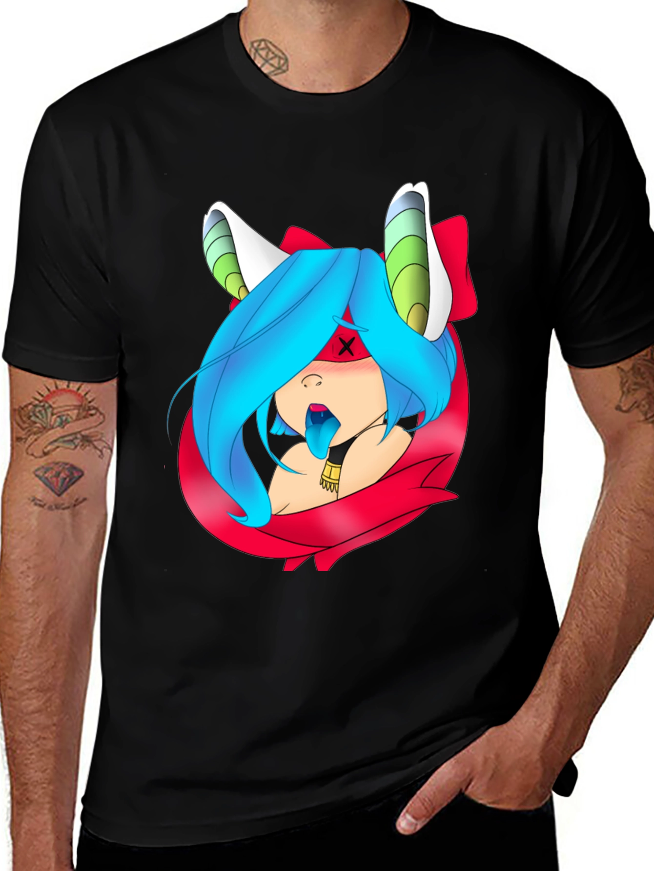Anime Girl Graphic Tee - Unique Design Black T-Shirt
