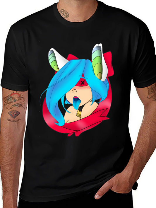 Anime Girl Graphic Tee - Unique Design Black T-Shirt