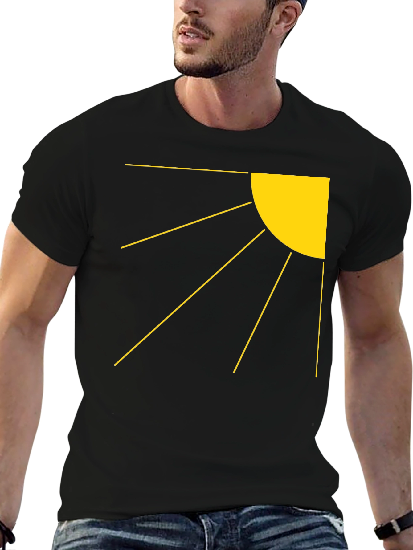 Rising Sun Graphic Tee - Black Cotton Blend