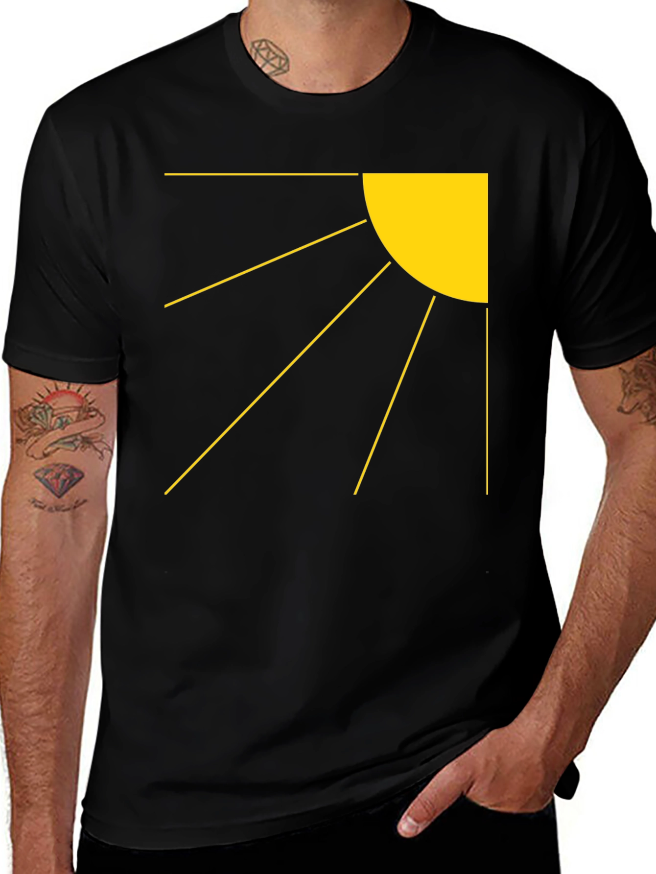 Rising Sun Graphic Tee - Black Cotton Blend