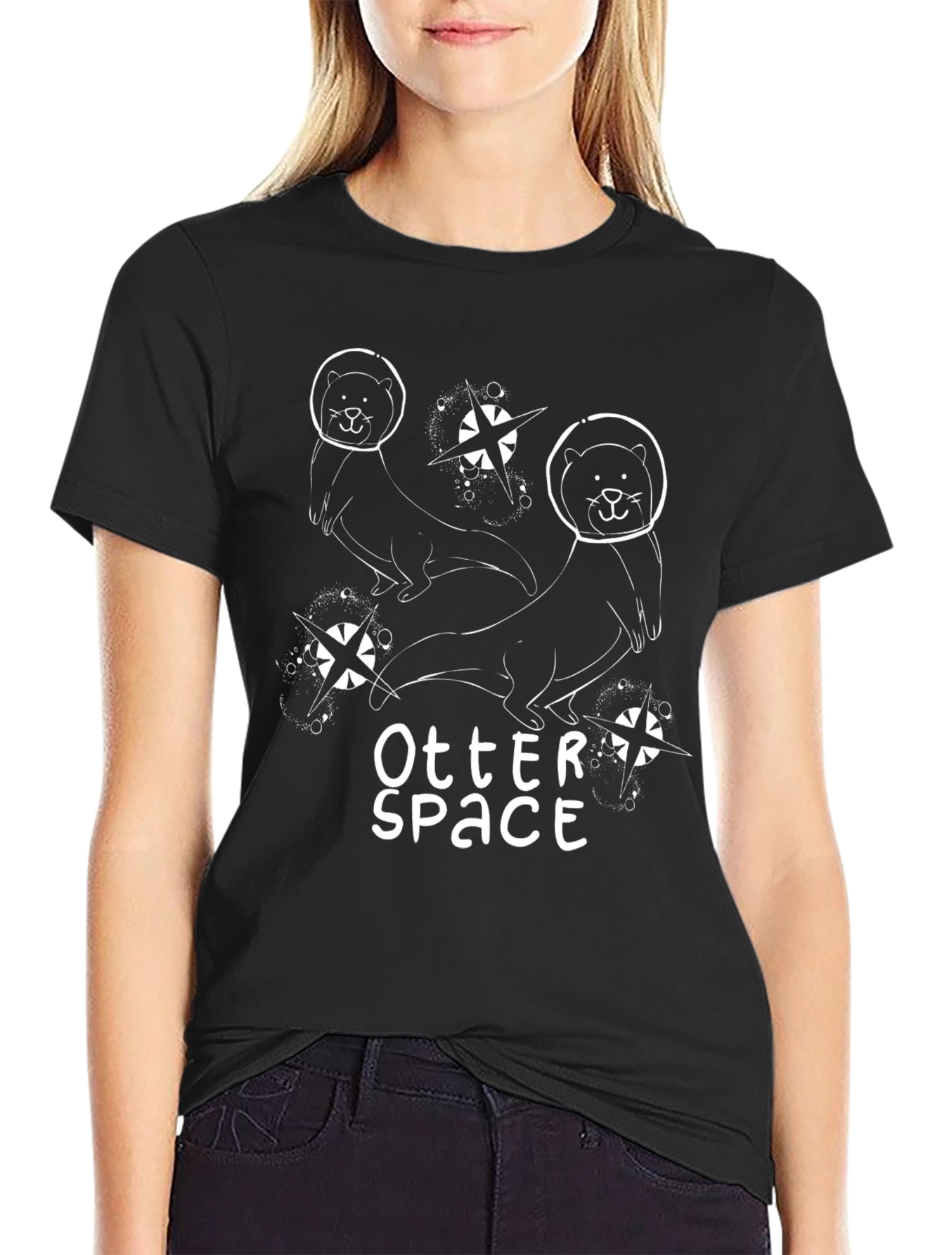 Otter Space Black Graphic T-Shirt