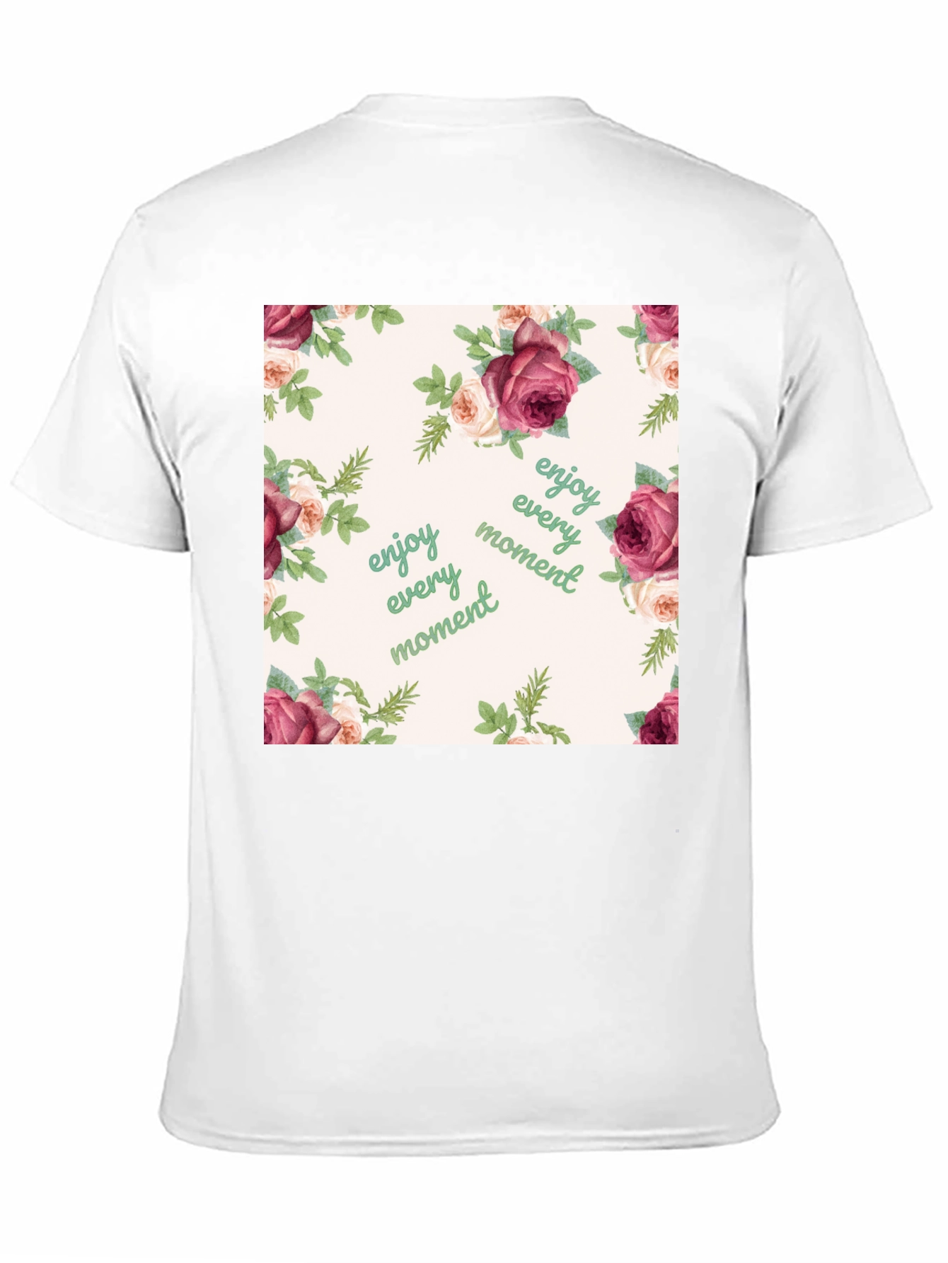 Floral Enjoy Every Moment Black T-Shirt