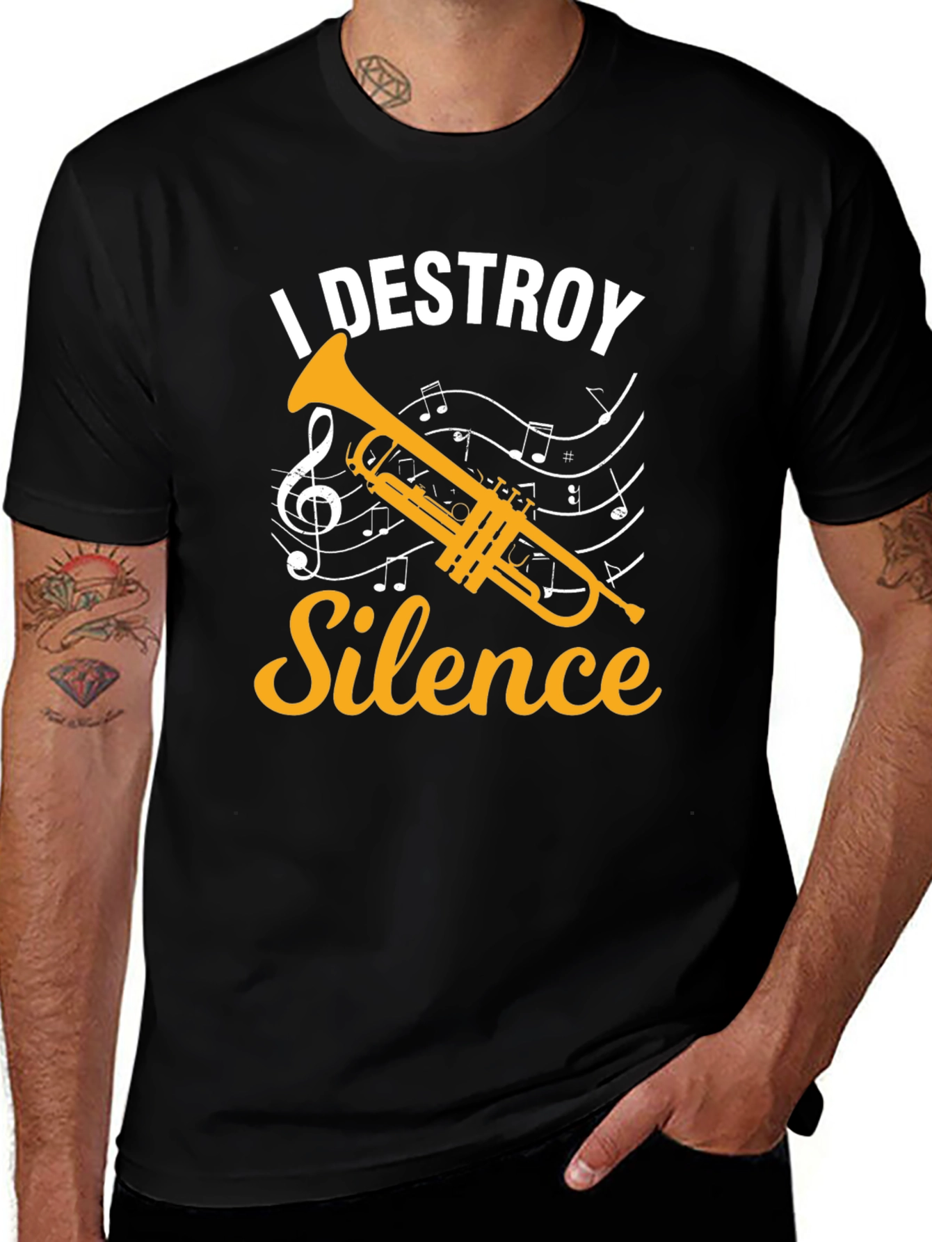 I Destroy Silence Trumpet Graphic T-Shirt
