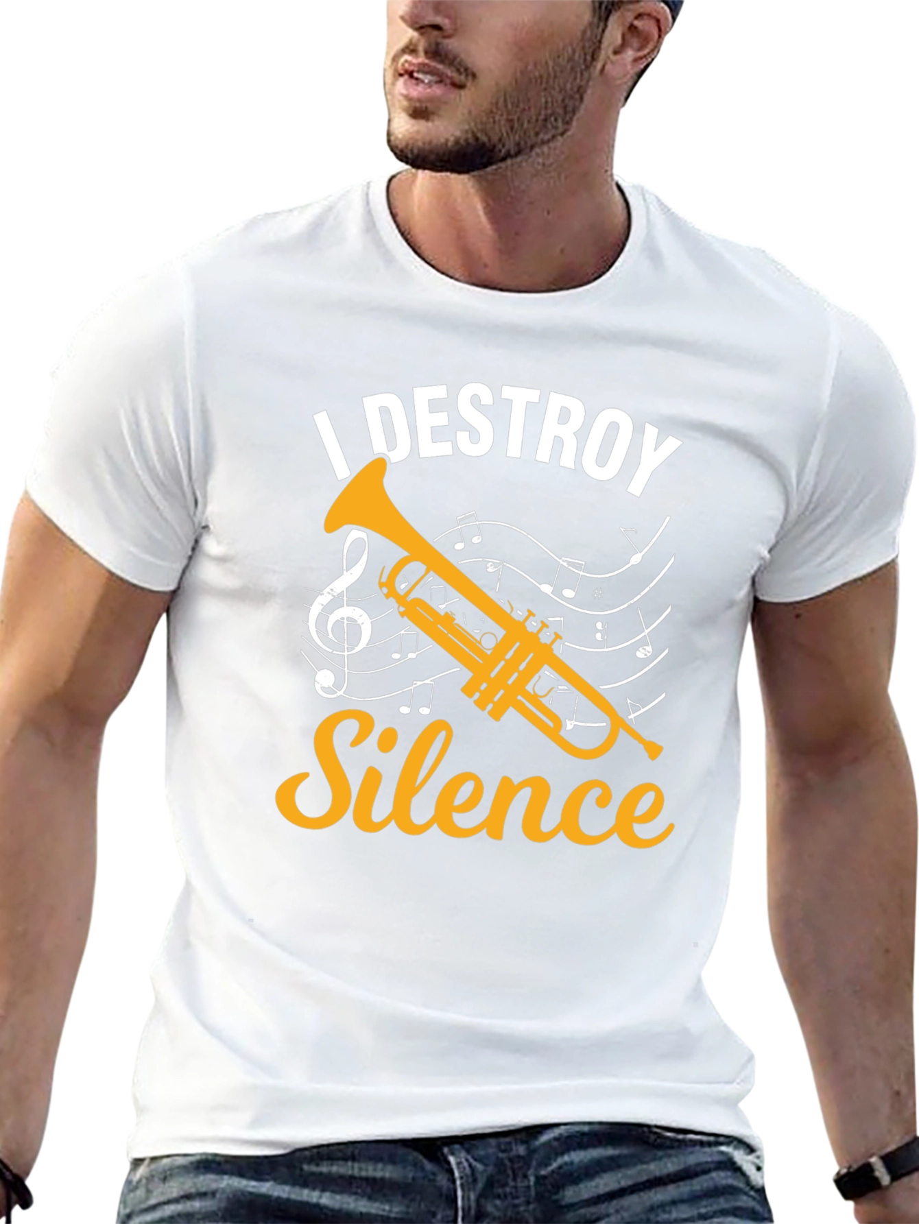I Destroy Silence Trumpet Graphic T-Shirt