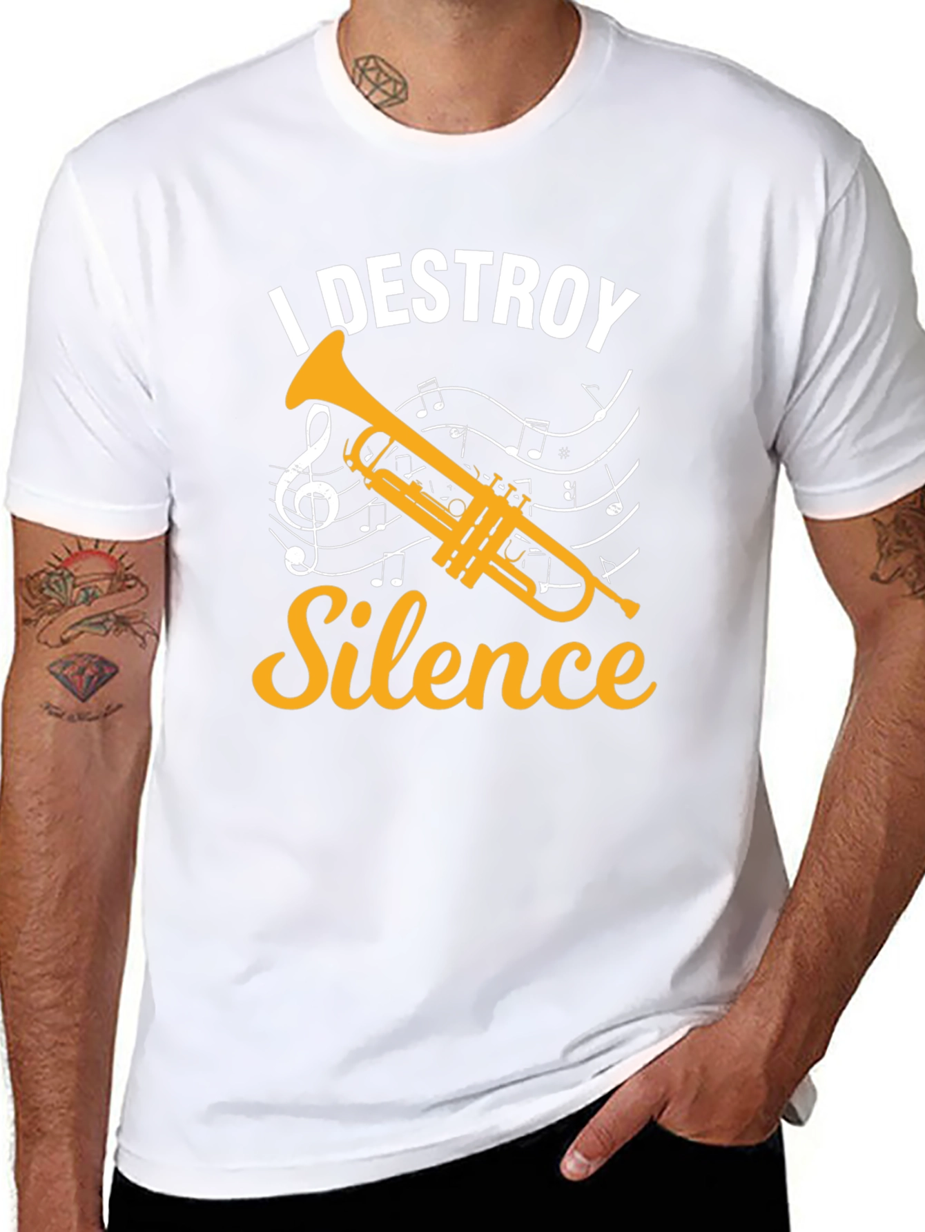 I Destroy Silence Trumpet Graphic T-Shirt