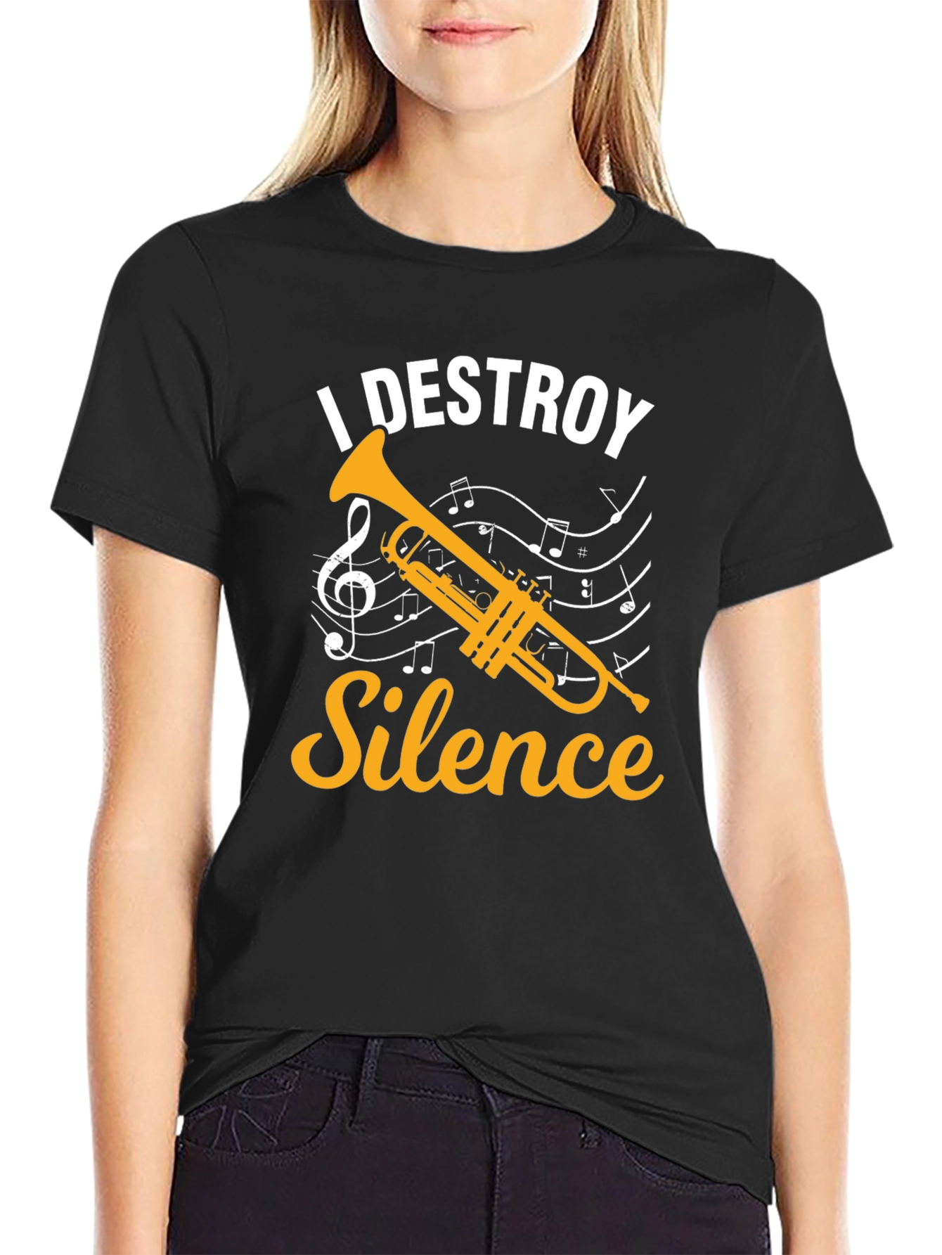 I Destroy Silence Trumpet Graphic T-Shirt