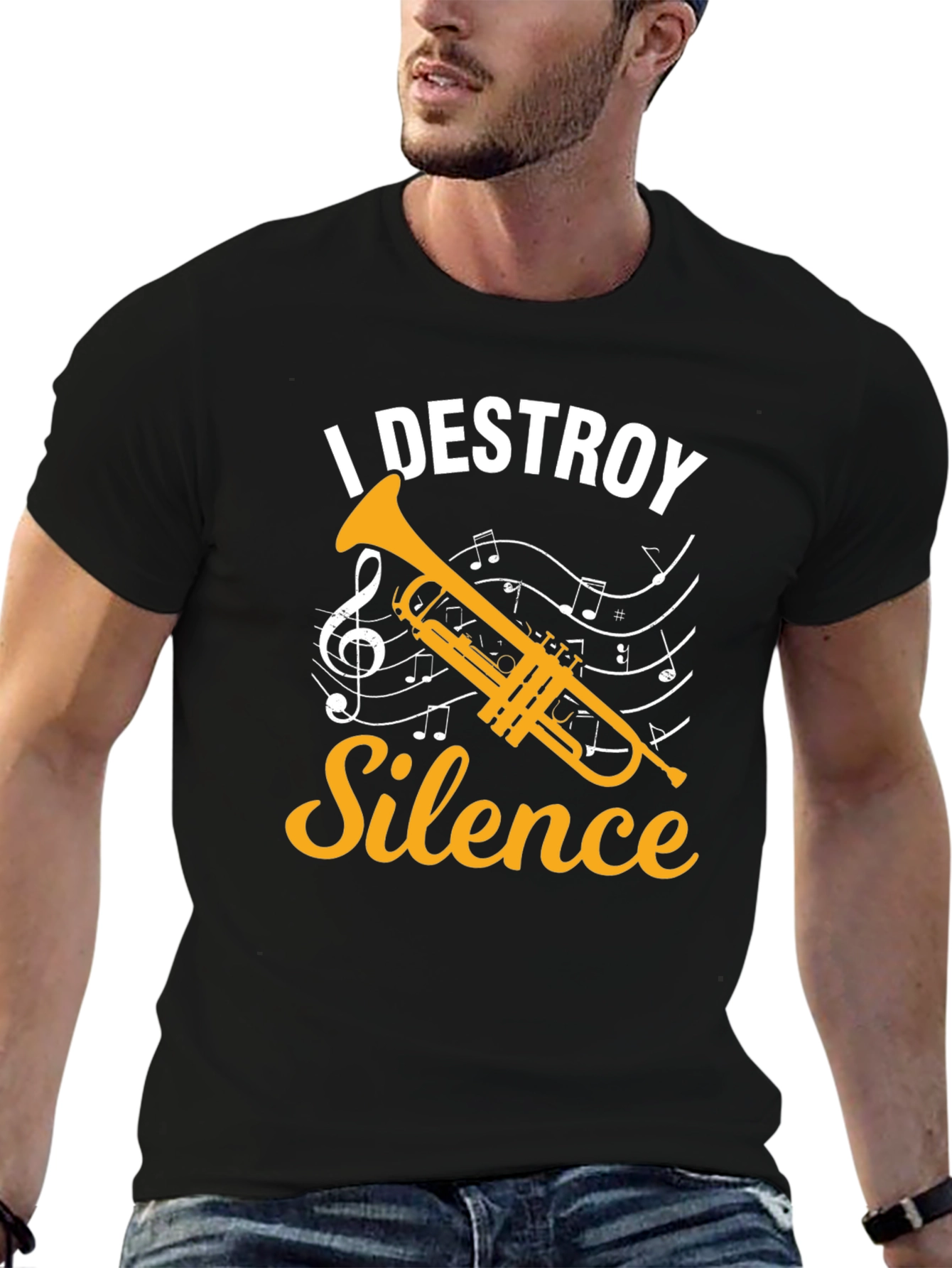 I Destroy Silence Trumpet Graphic T-Shirt