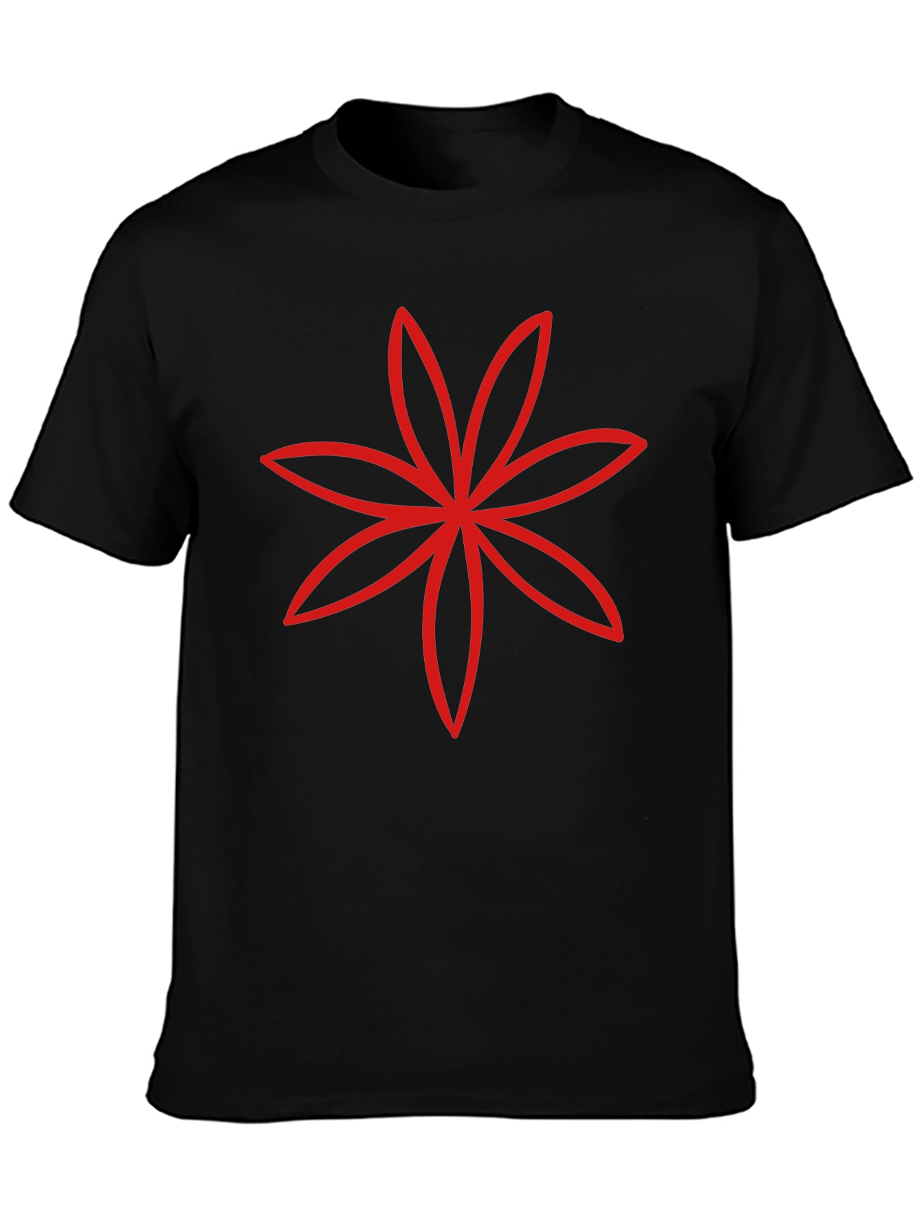 Modern Floral Graphic Tee - Black