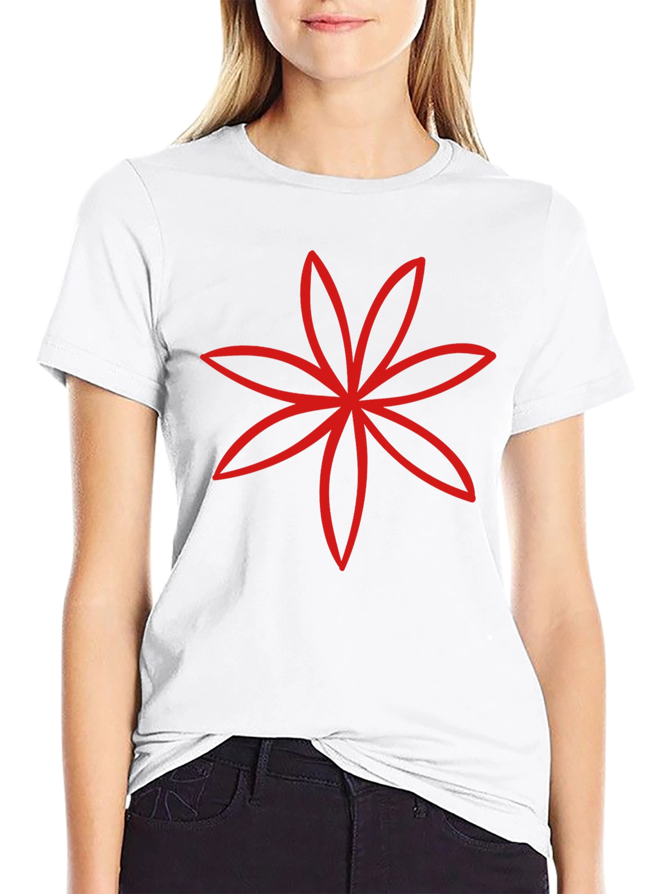 Modern Floral Graphic Tee - Black