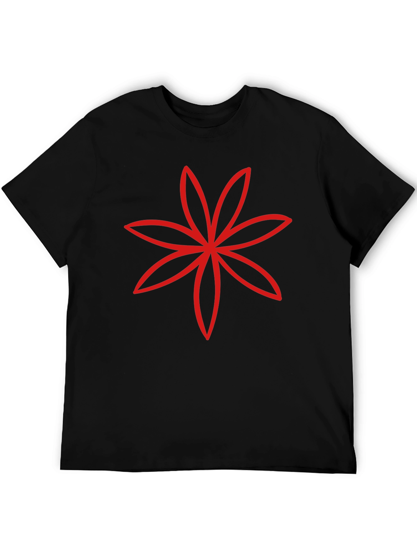Modern Floral Graphic Tee - Black