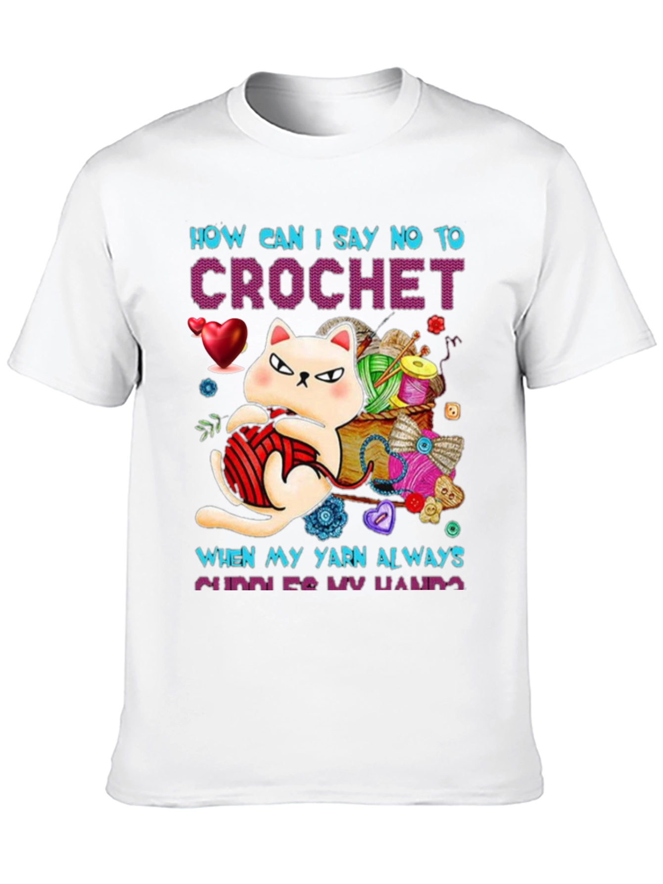 Crochet Cat Graphic T-Shirt