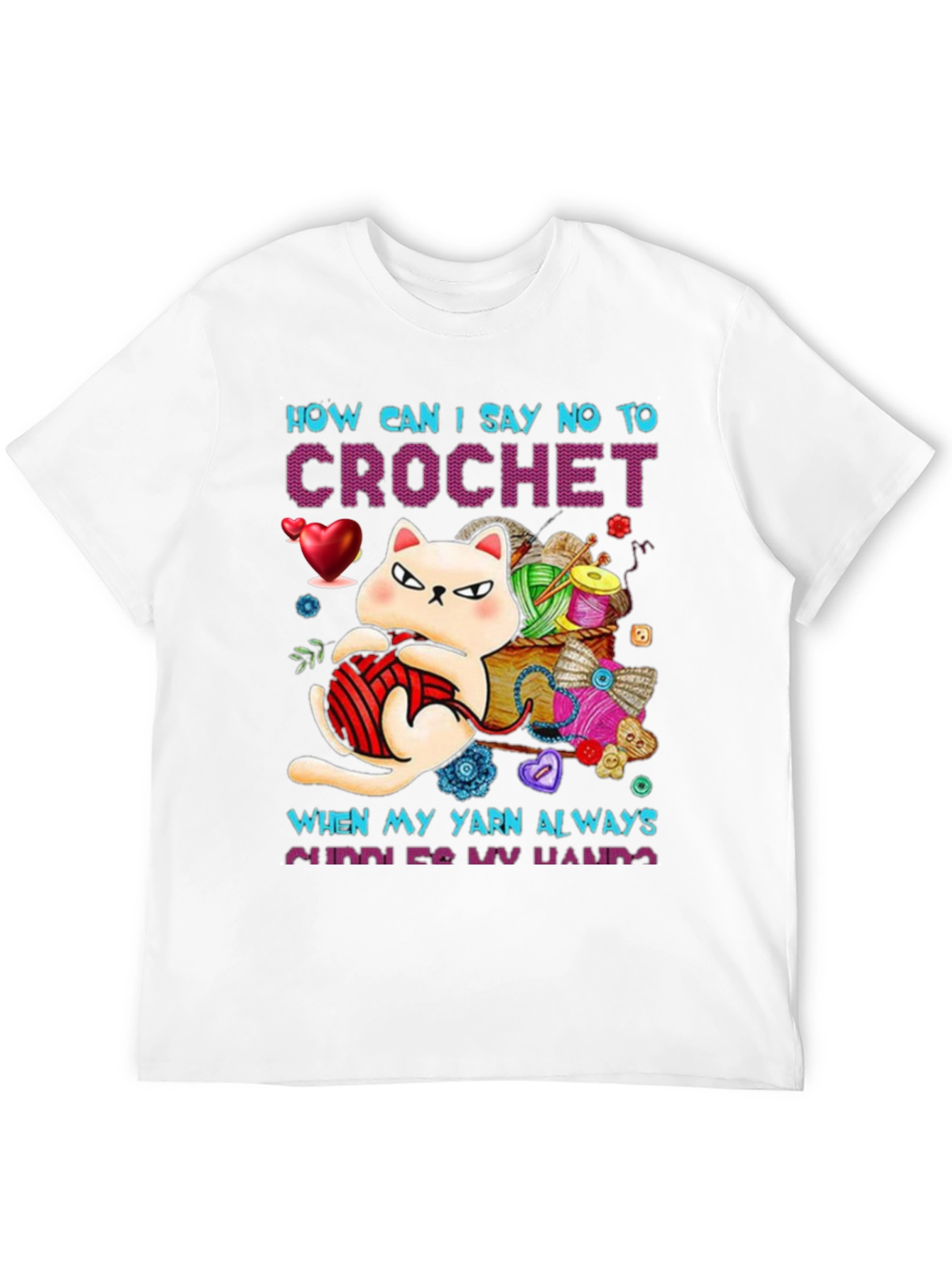 Crochet Cat Graphic T-Shirt