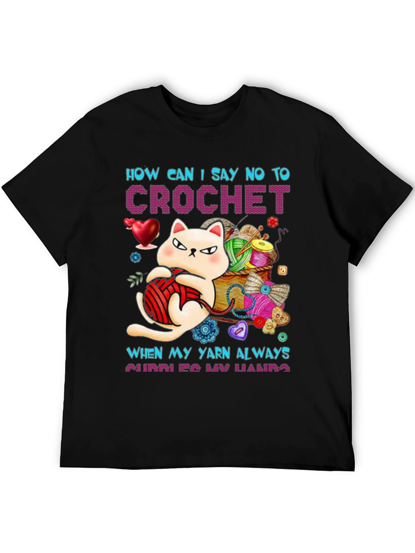 Crochet Cat Graphic T-Shirt