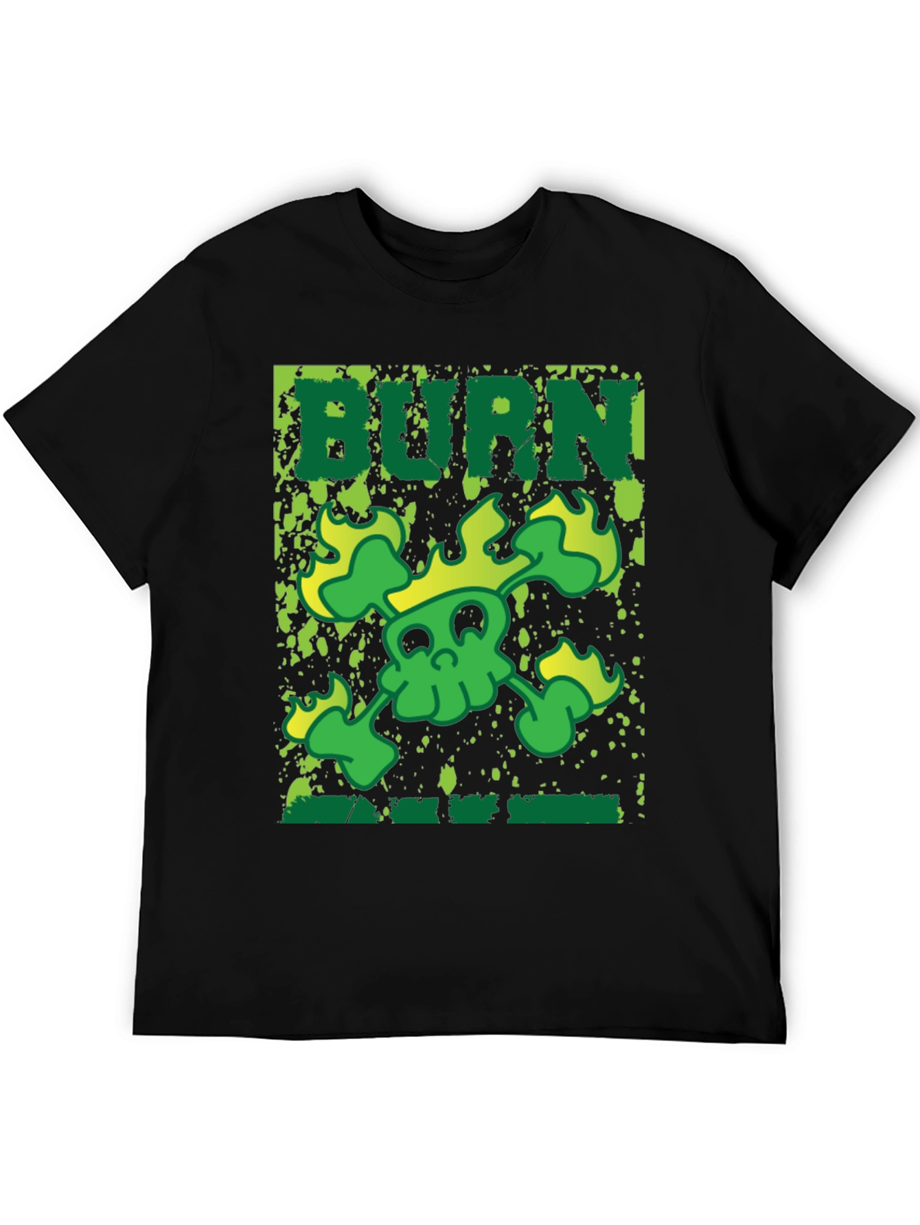 Burn Skull Graphic T-Shirt - Mens Black Tee
