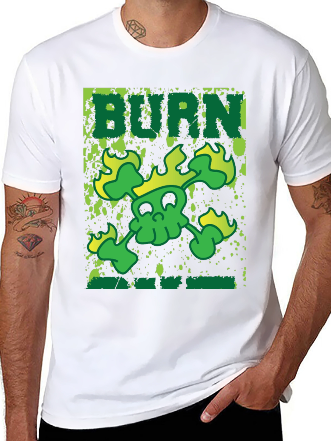 Burn Skull Graphic T-Shirt - Mens Black Tee