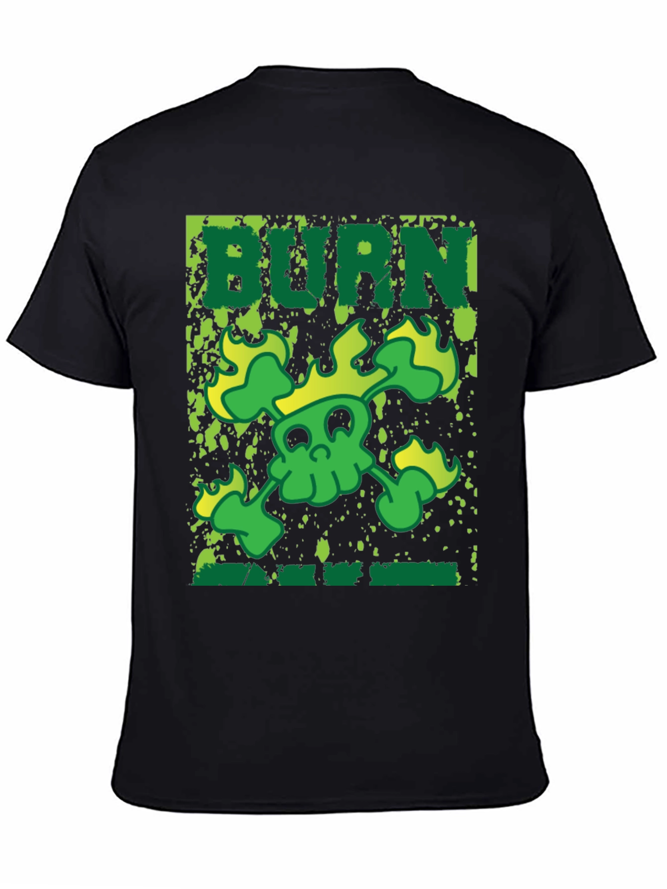Burn Skull Graphic T-Shirt - Mens Black Tee