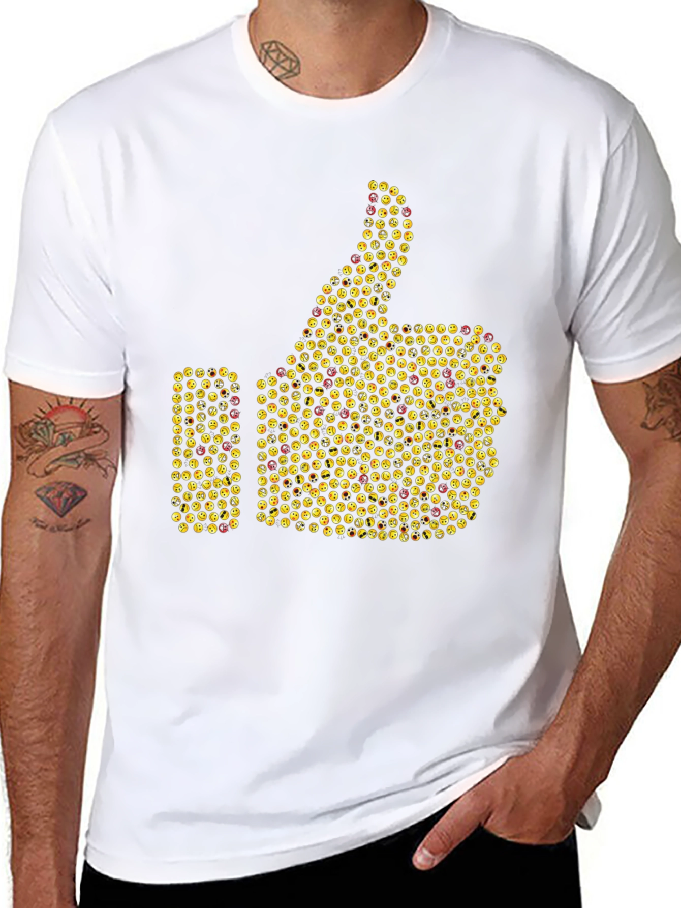 Emoji Thumbs Up Graphic T-Shirt - Black