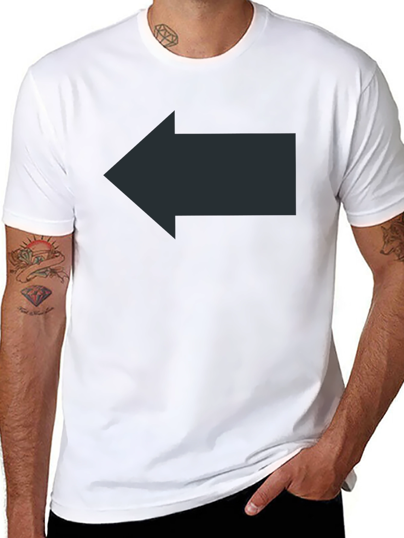 Left Arrow Graphic Black T-Shirt
