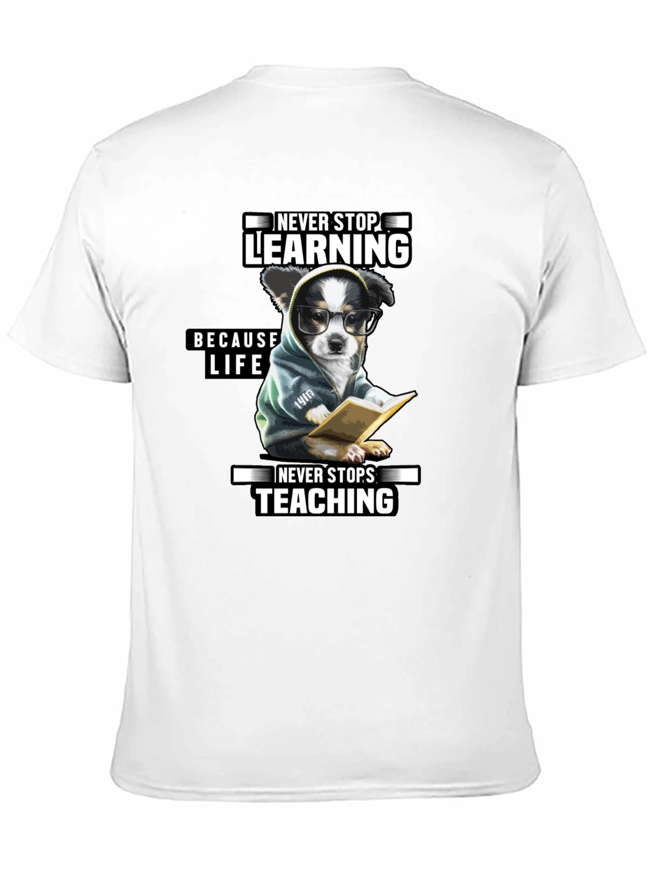Never Stop Learning T-Shirt - Unisex Black Tee