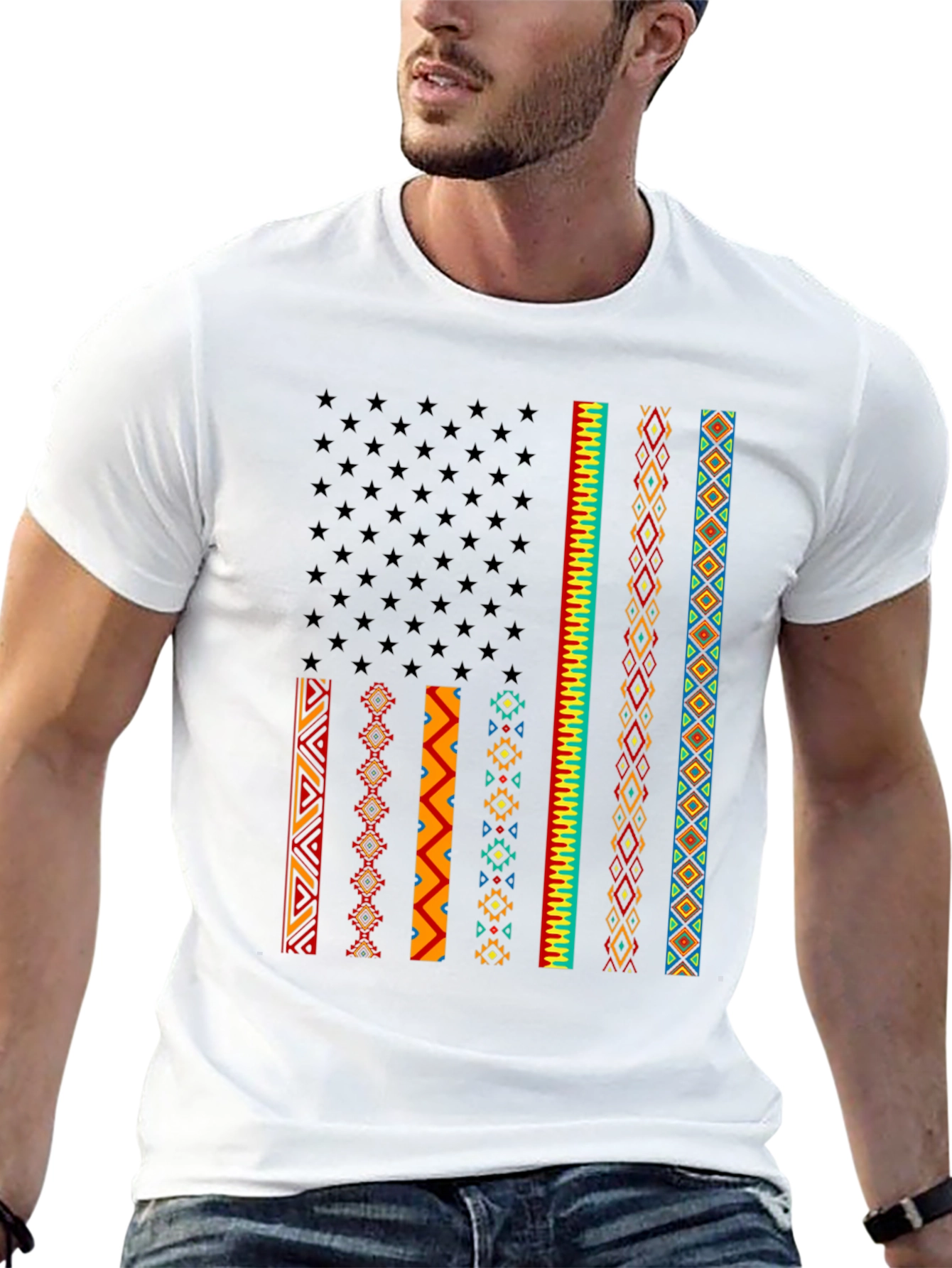 Aztec American Flag Graphic Tee
