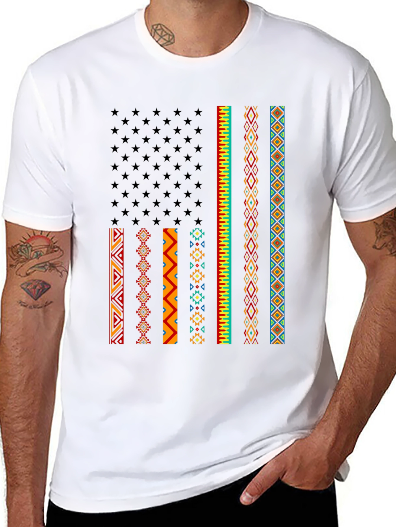 Aztec American Flag Graphic Tee