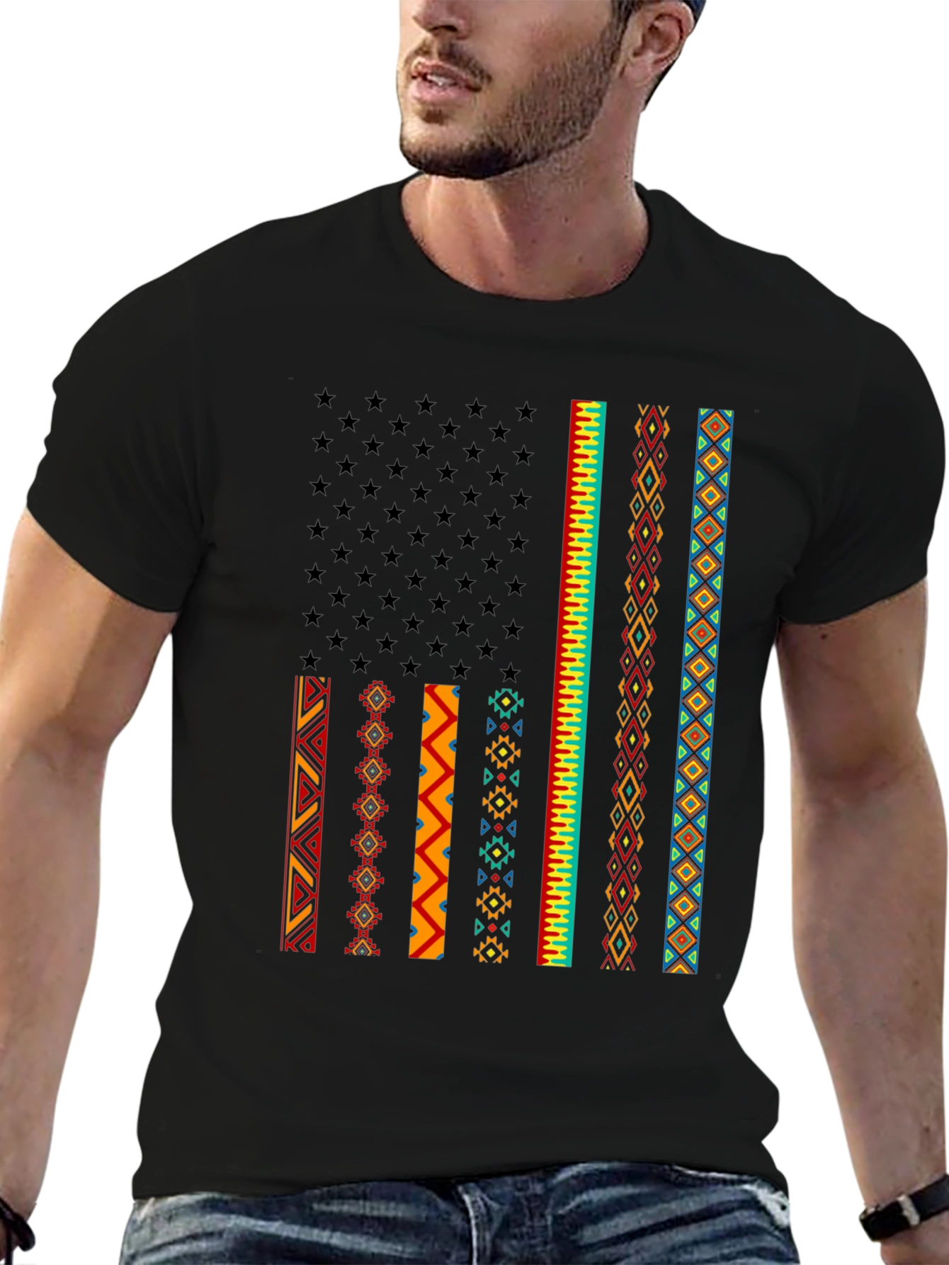 Aztec American Flag Graphic Tee