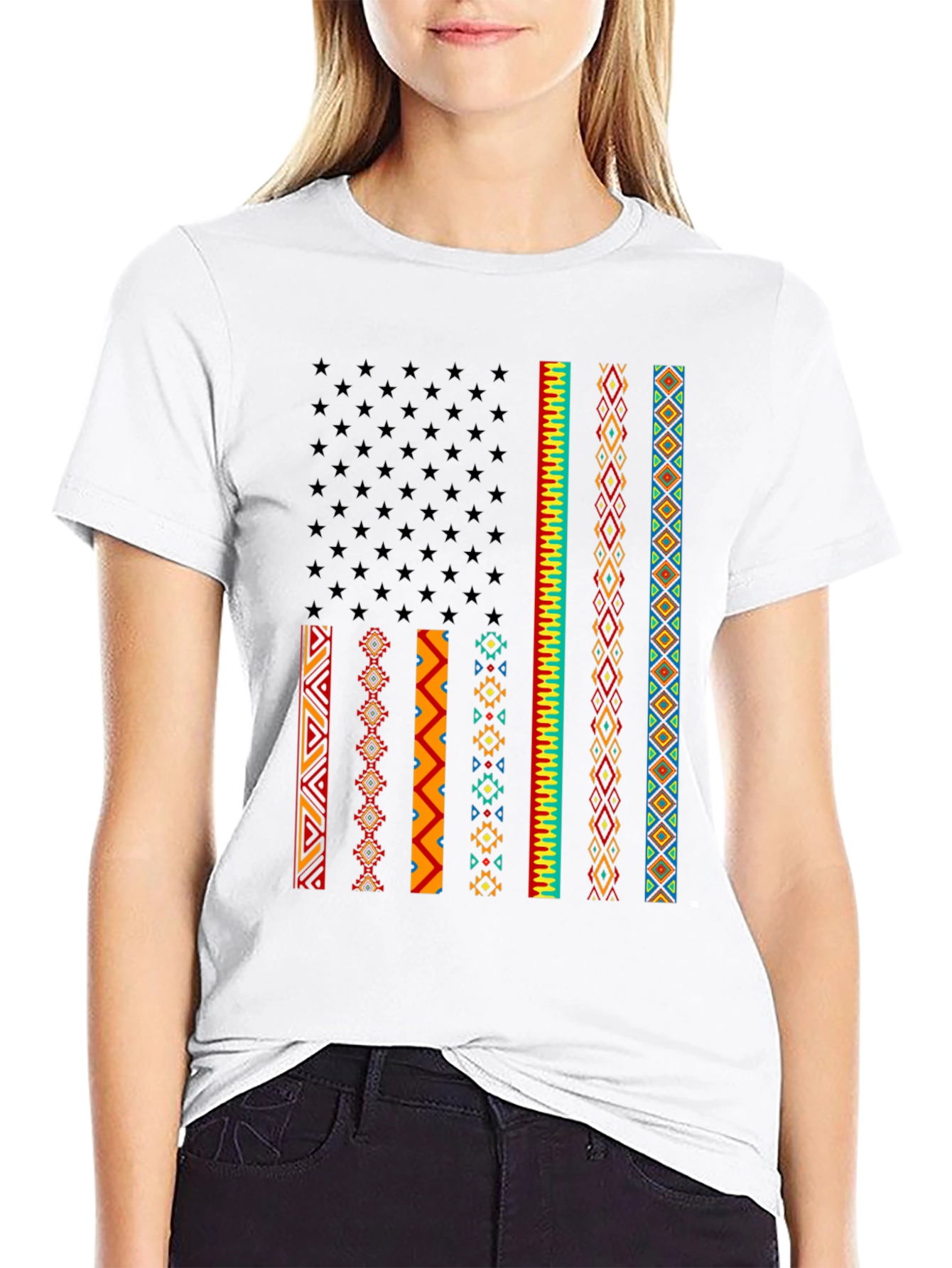 Aztec American Flag Graphic Tee