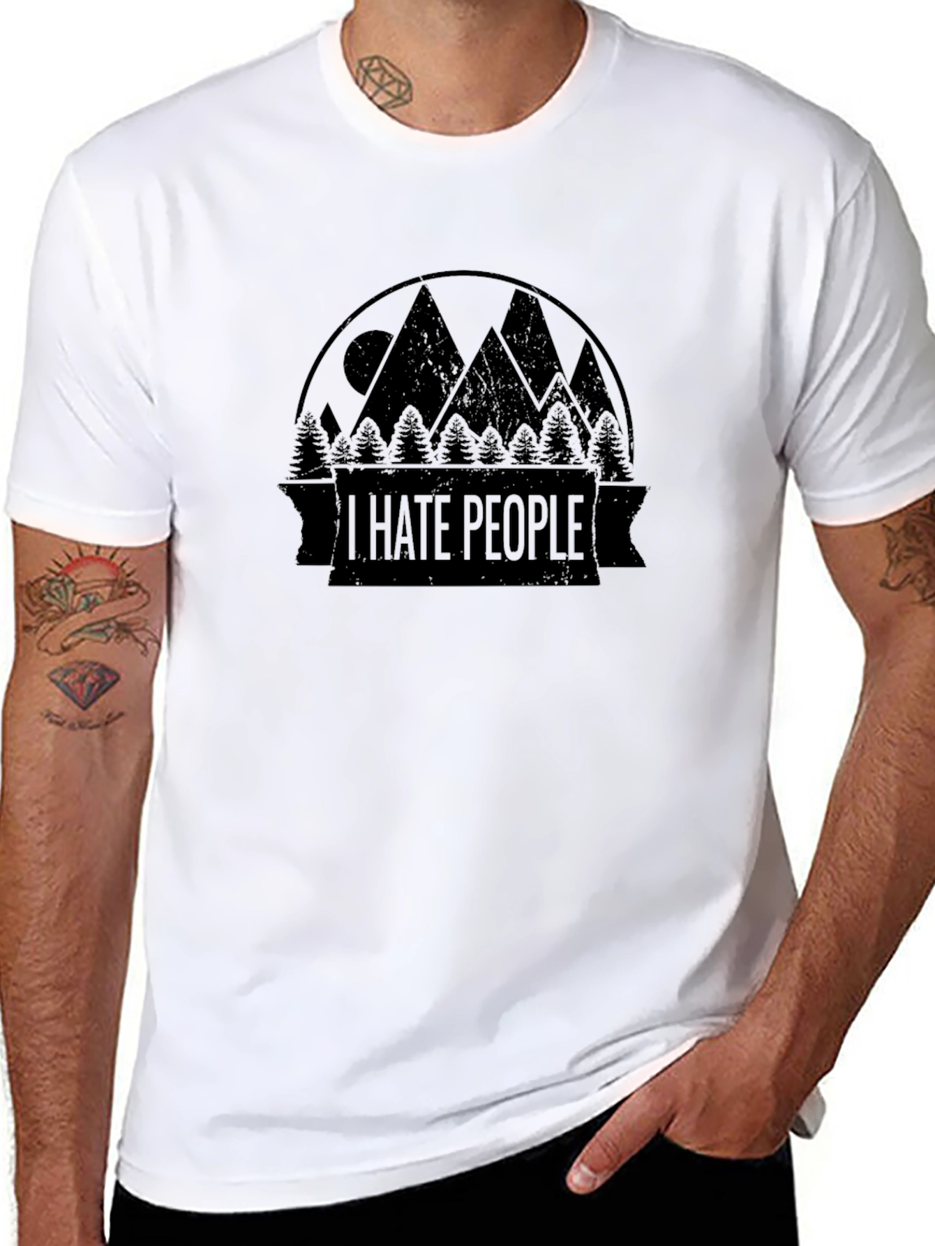 I Hate People Mountain T-Shirt - Introvert Tee