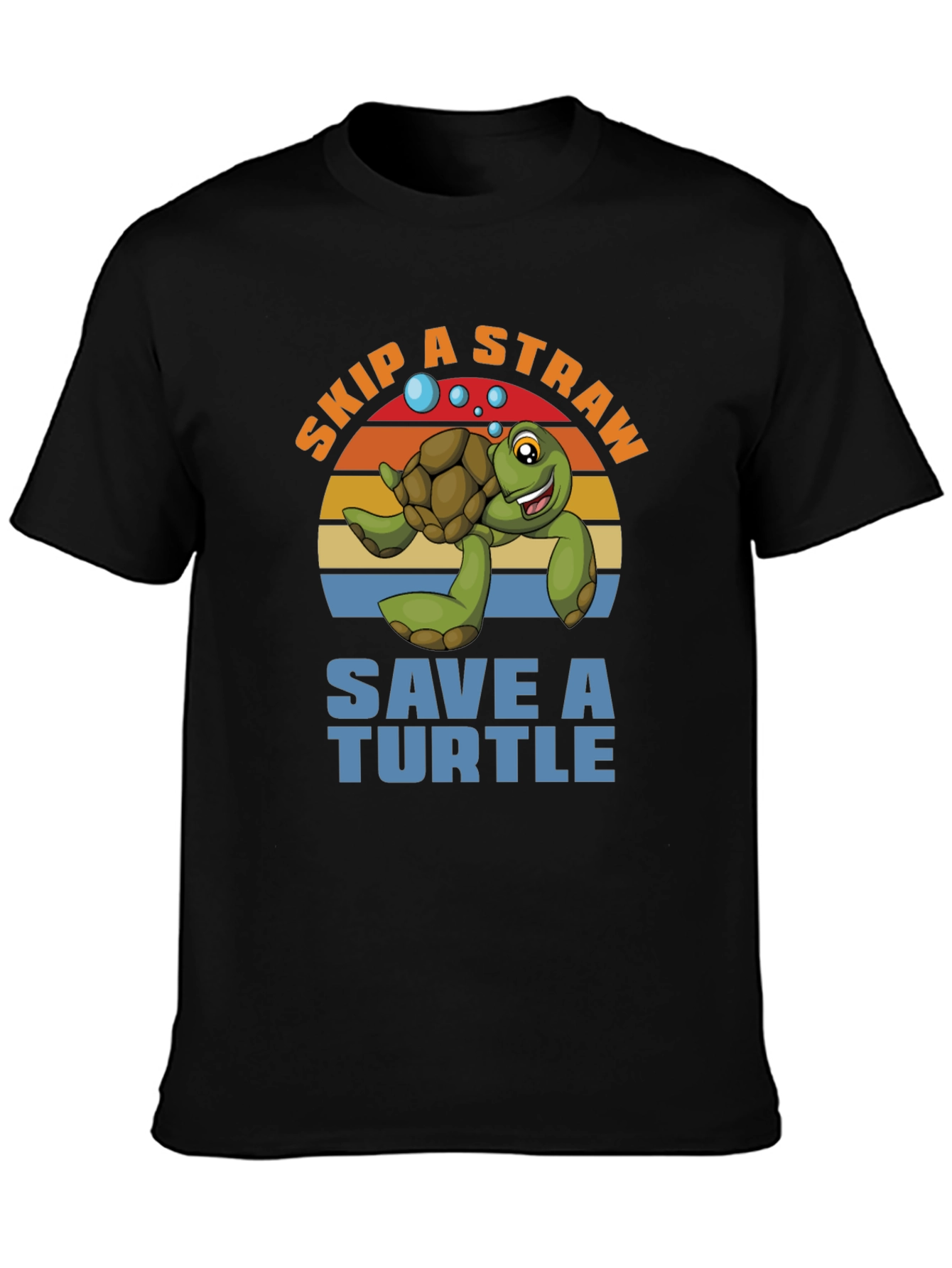Skip a Straw Save a Turtle Graphic T-Shirt