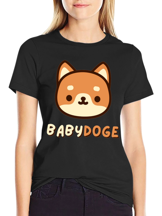 BabyDoge Cartoon Doge T-Shirt - Black
