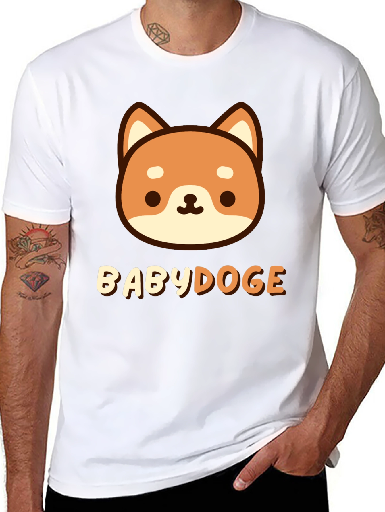 BabyDoge Cartoon Doge T-Shirt - Black