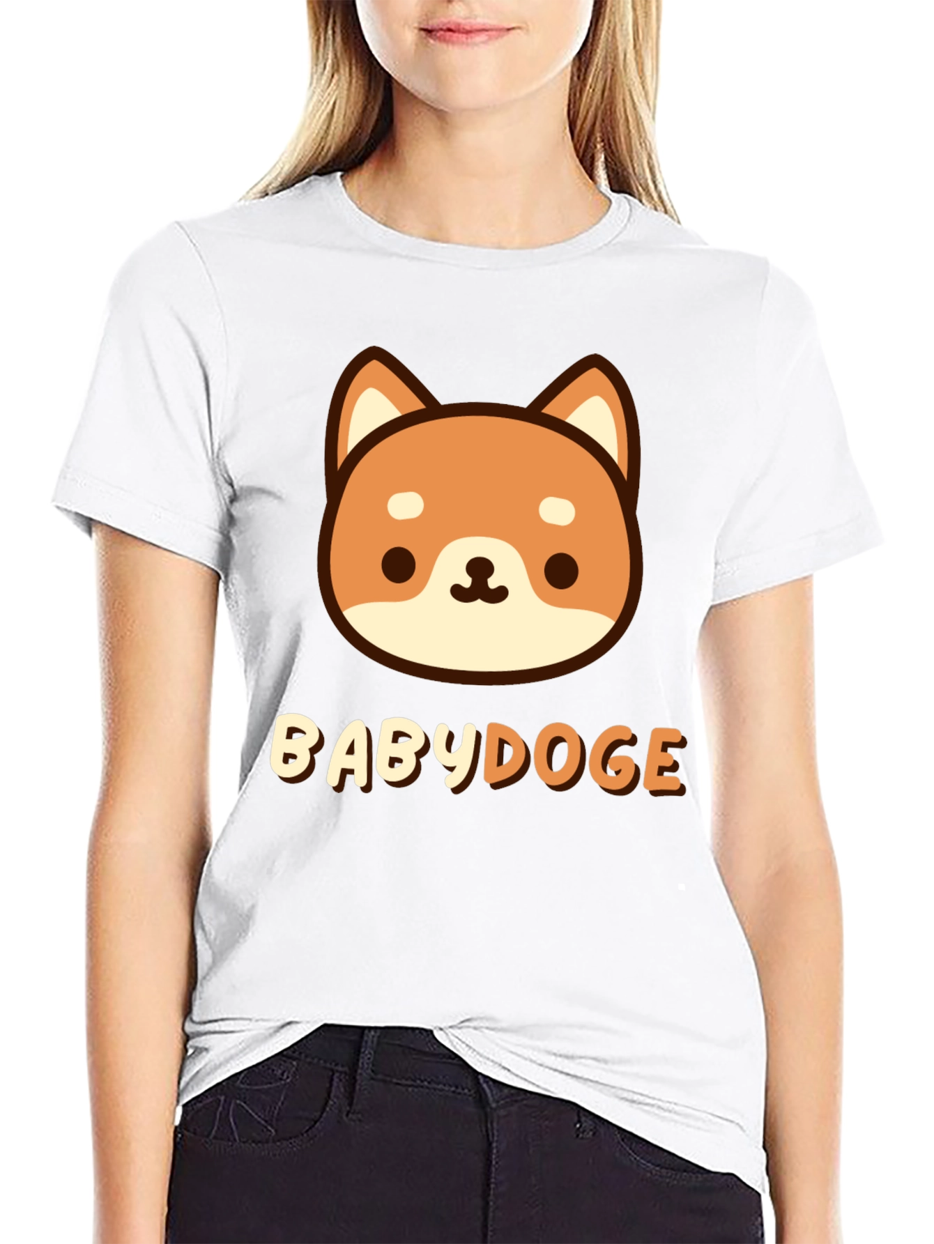 BabyDoge Cartoon Doge T-Shirt - Black