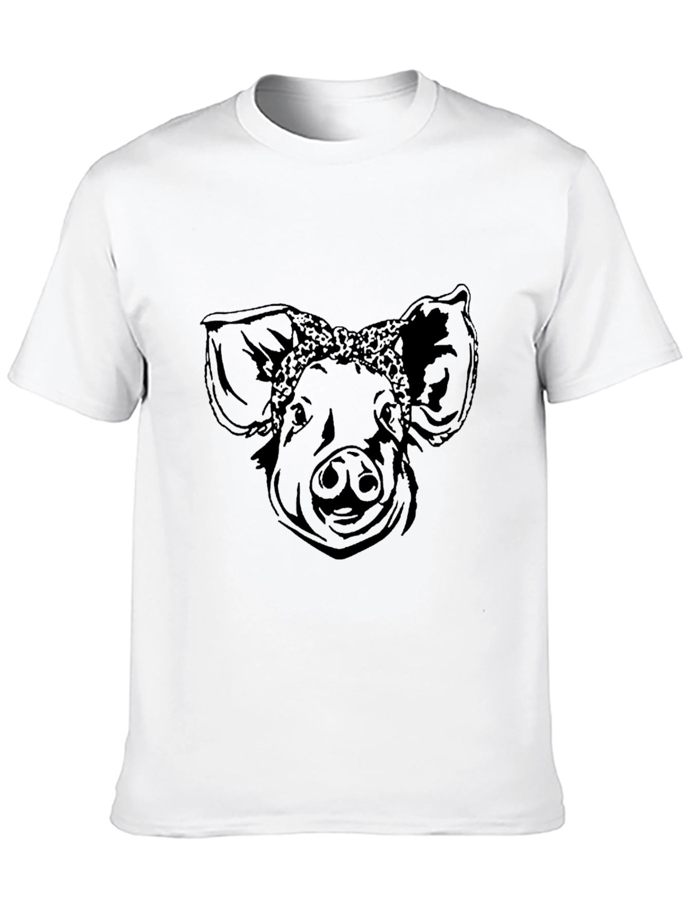 Pig Bandana Graphic T-Shirt - Black
