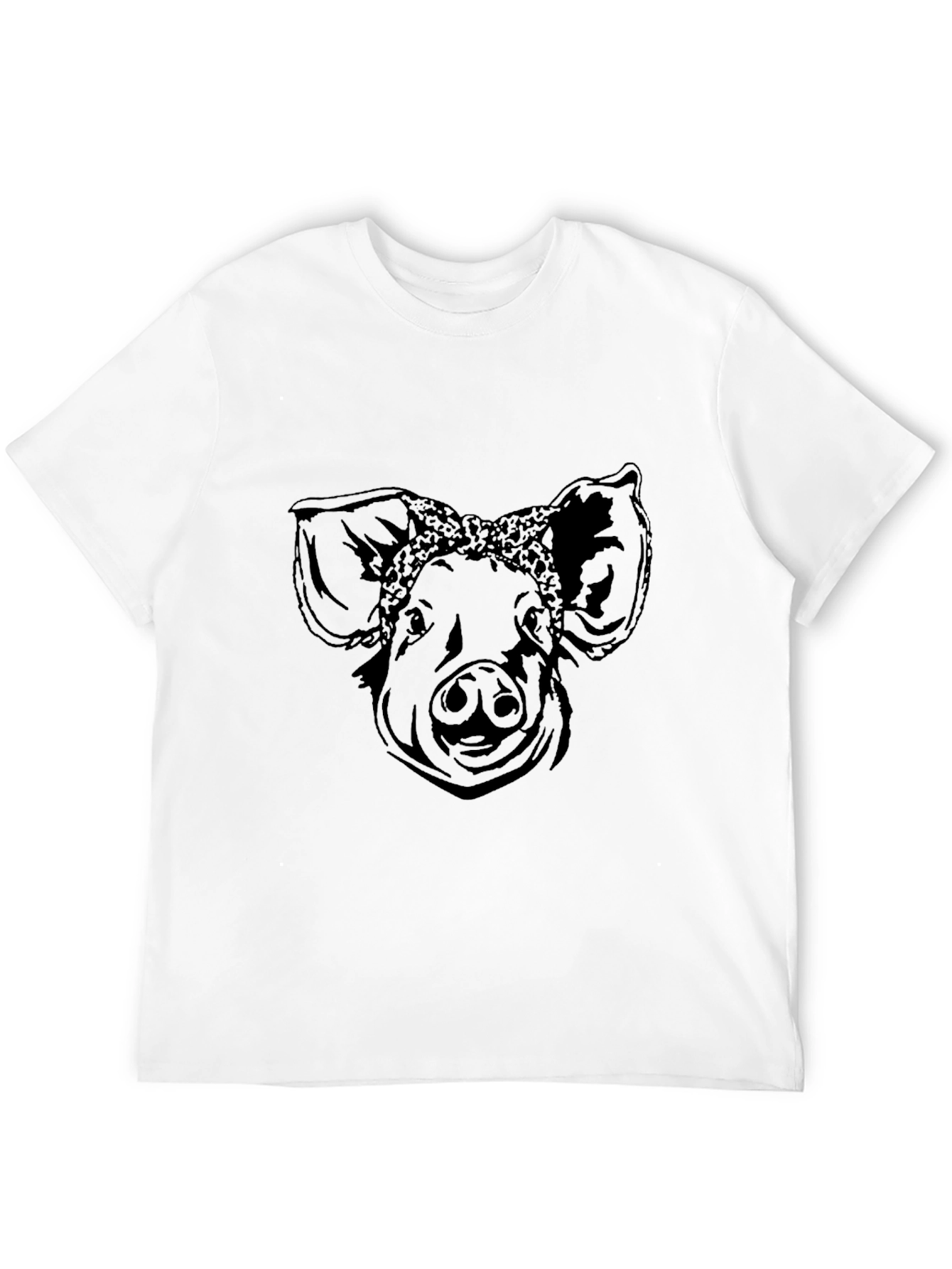 Pig Bandana Graphic T-Shirt - Black