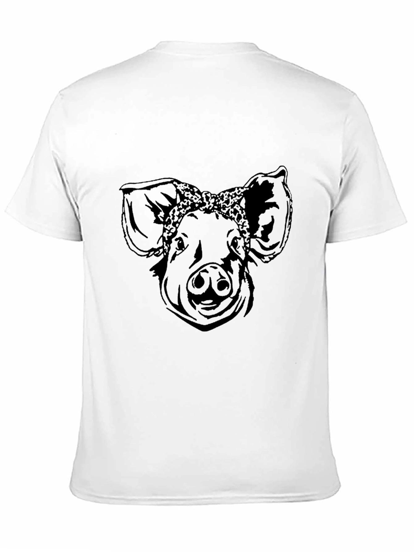 Pig Bandana Graphic T-Shirt - Black