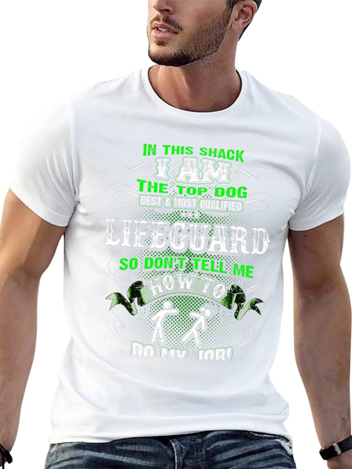 Lifeguard Top Dog Funny Graphic T-Shirt