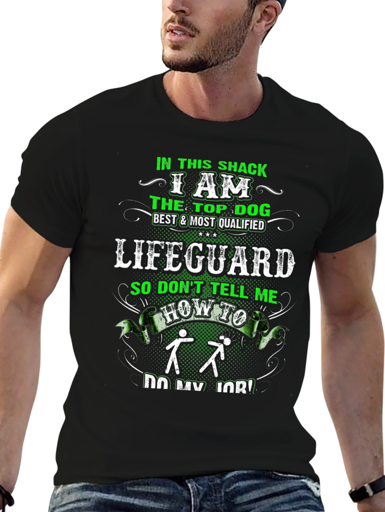 Lifeguard Top Dog Funny Graphic T-Shirt